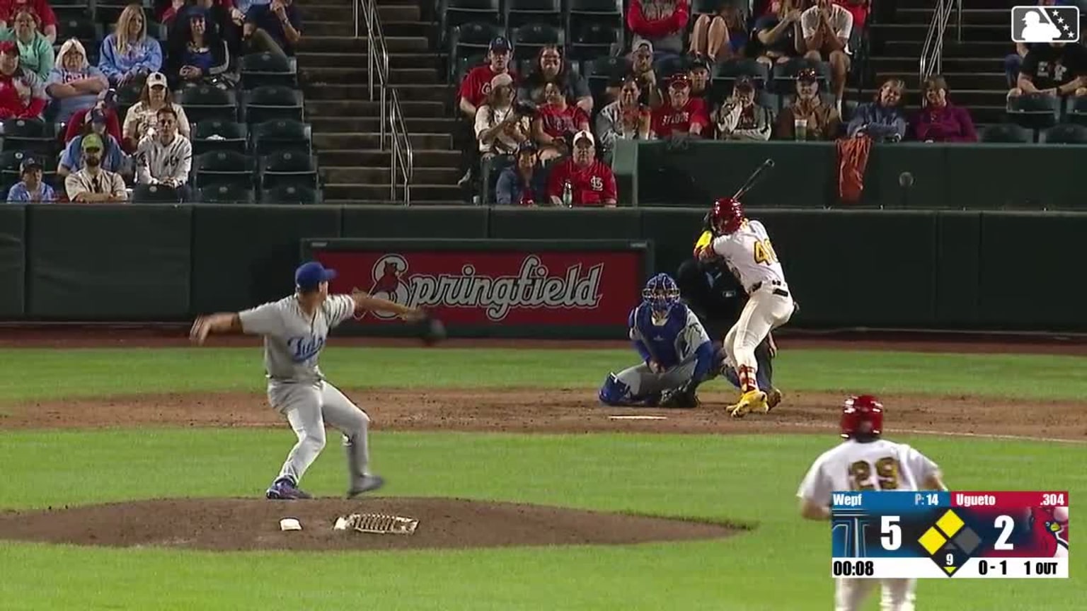 Miguel Ugueto grounds out, second baseman Sean McLain to first baseman ...