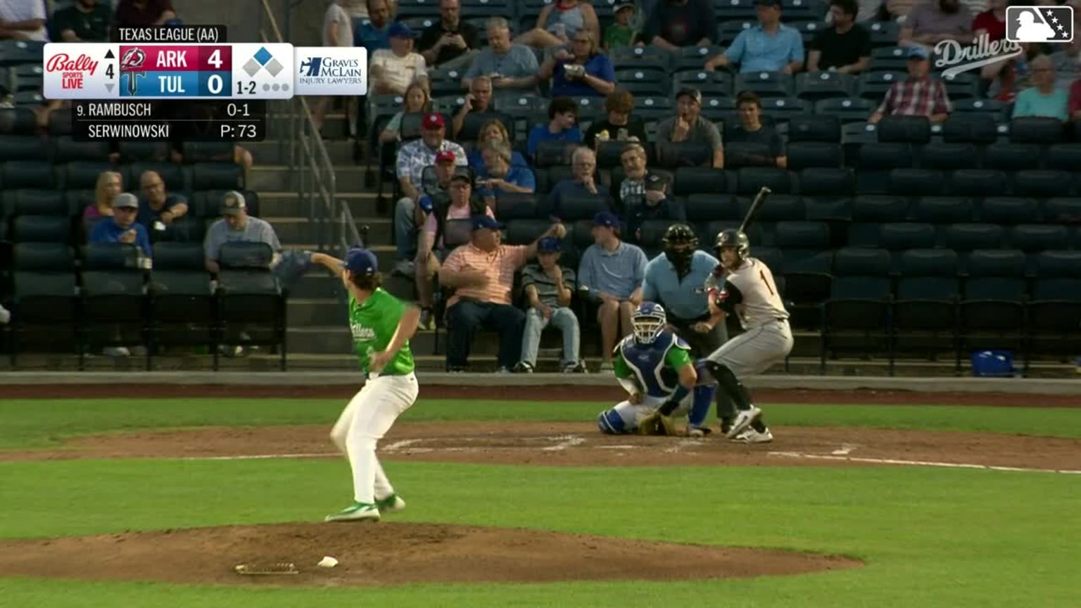 Blake Rambusch singles on a line drive to center fielder Kendall George ...