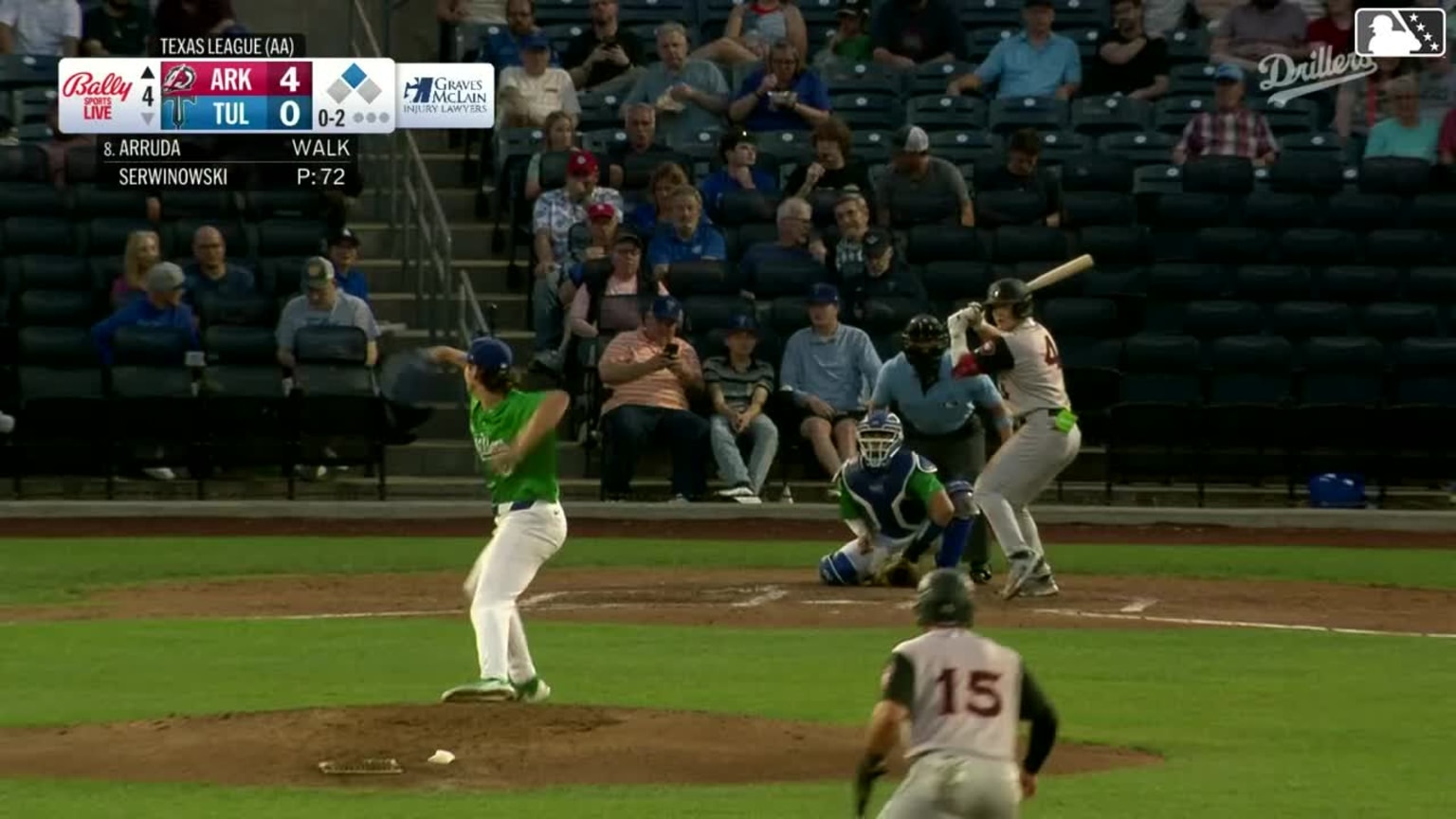 J.T. Arruda reaches on a throwing error by third baseman Kyle Nevin ...