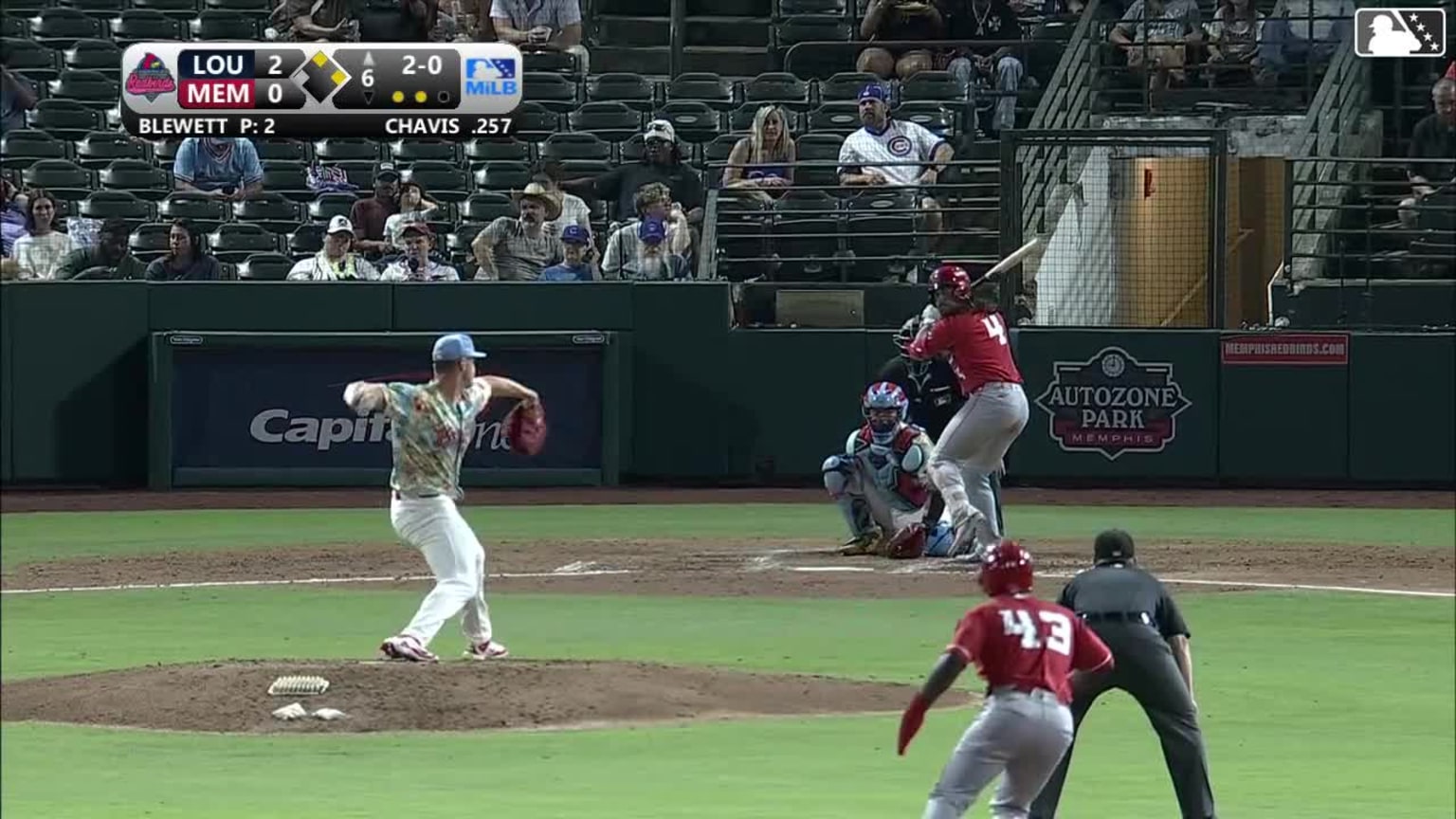Michael Chavis singles on a ground ball to center fielder Nathan Church. Héctor Rodríguez scores. Francisco Urbaez to 2nd.