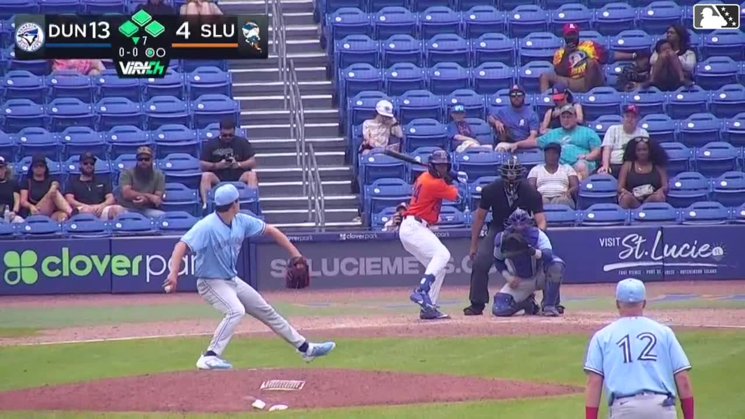 Eddinson Paulino singles on a line drive to right fielder Dariel Ramon ...