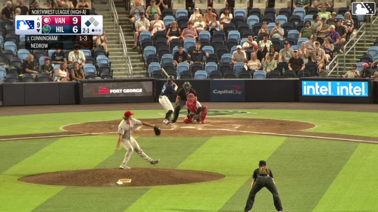Kayson Cunningham singles on a ground ball to shortstop Eric Snow. JD Dix scores.