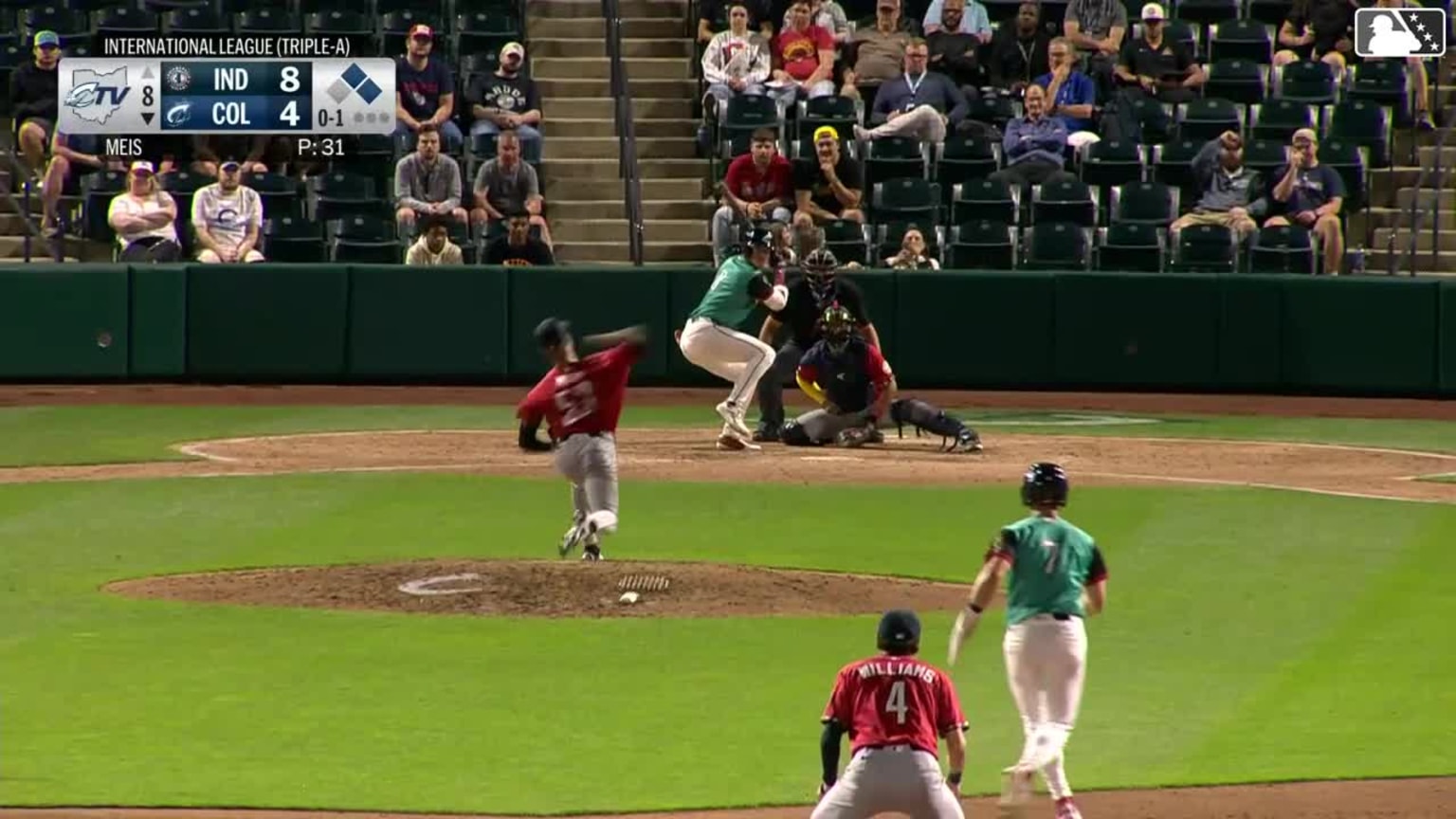Milan Tolentino doubles (3) on a sharp line drive to center fielder ...