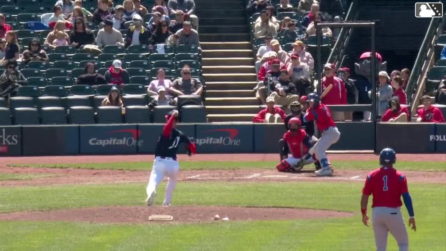 James Triantos doubles (1) on a sharp line drive to left fielder Blake ...