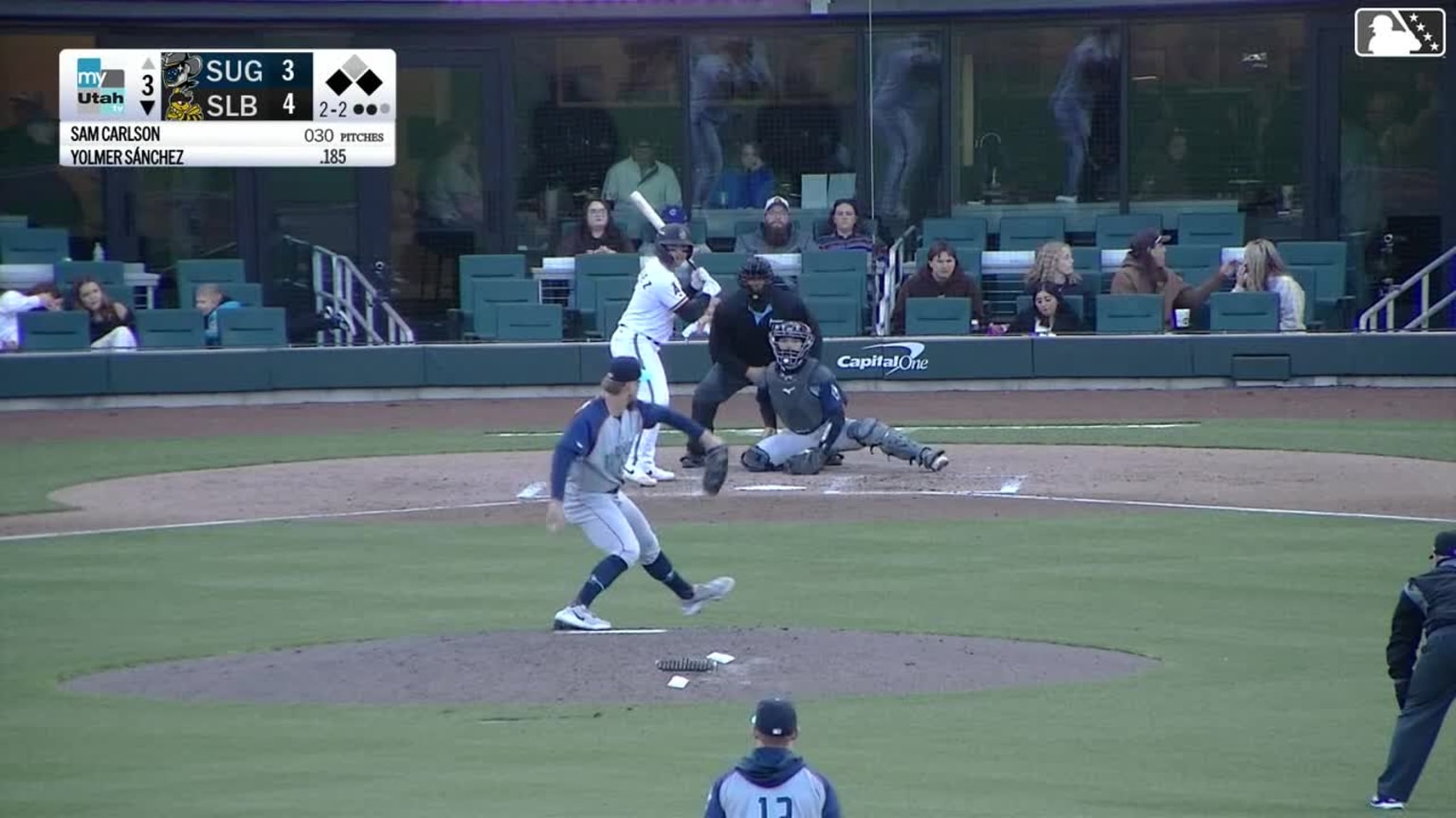 Yolmer Sánchez singles on a line drive to left fielder CJ Alexander ...