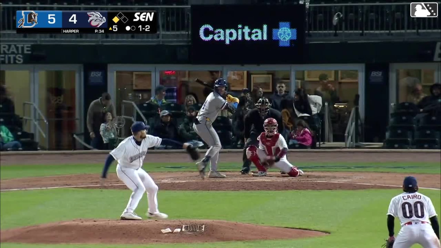Jacob Melton singles on a sharp line drive to left fielder Otto Kemp ...