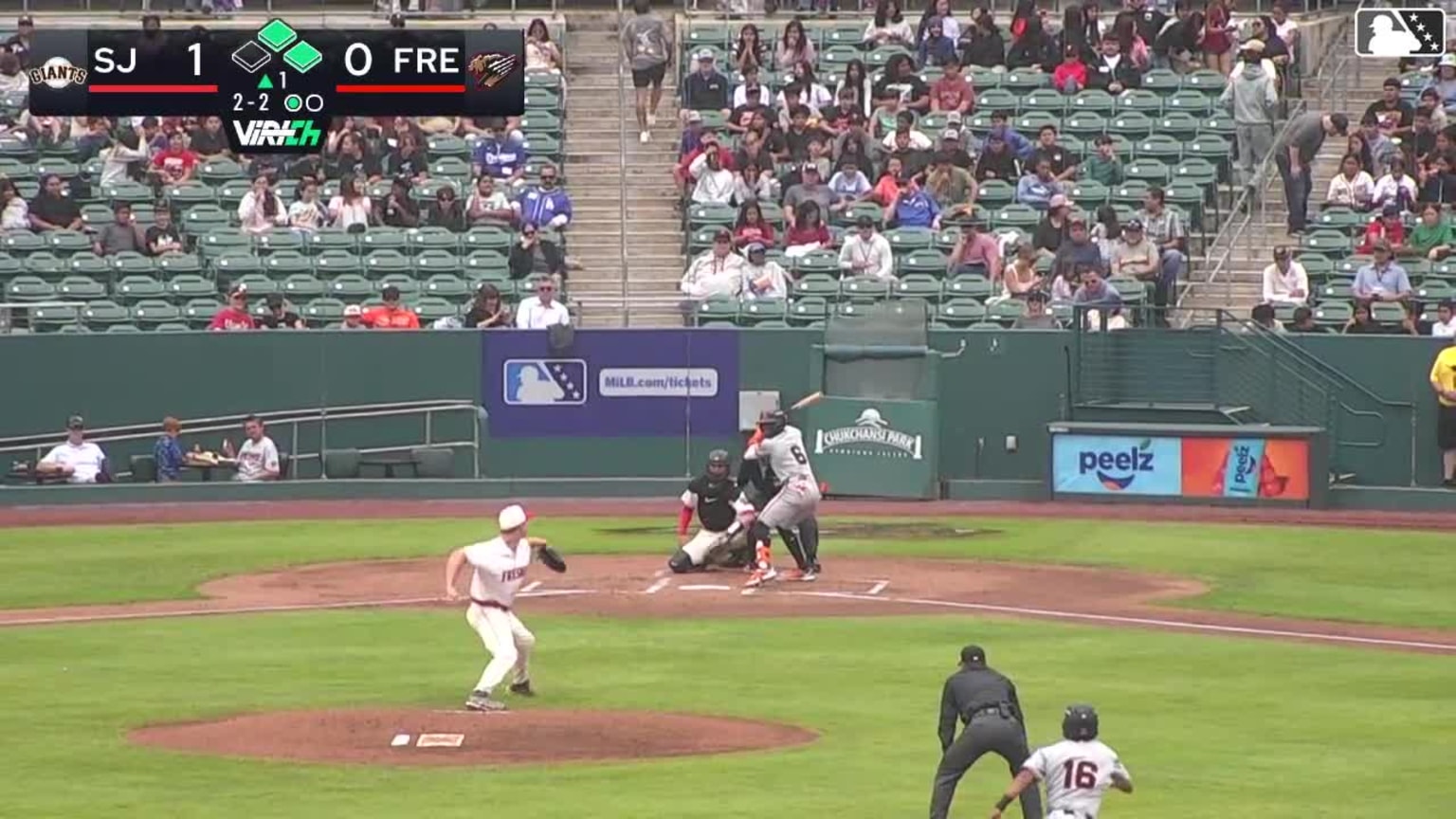 Dario Reynoso doubles (9) on a ground ball to left fielder Derek ...