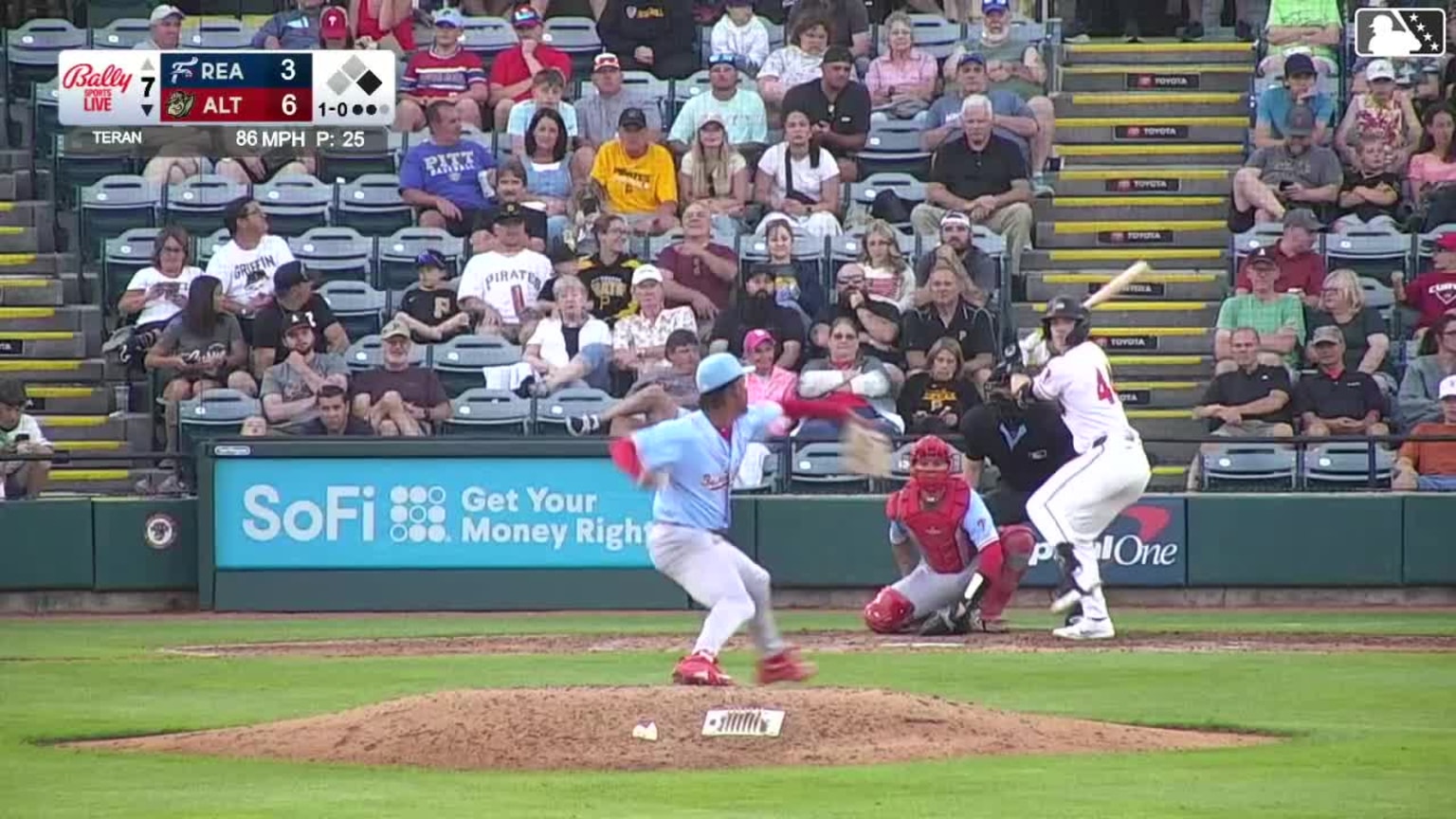 Jack Brannigan homers (8) on a line drive to center field. Lonnie