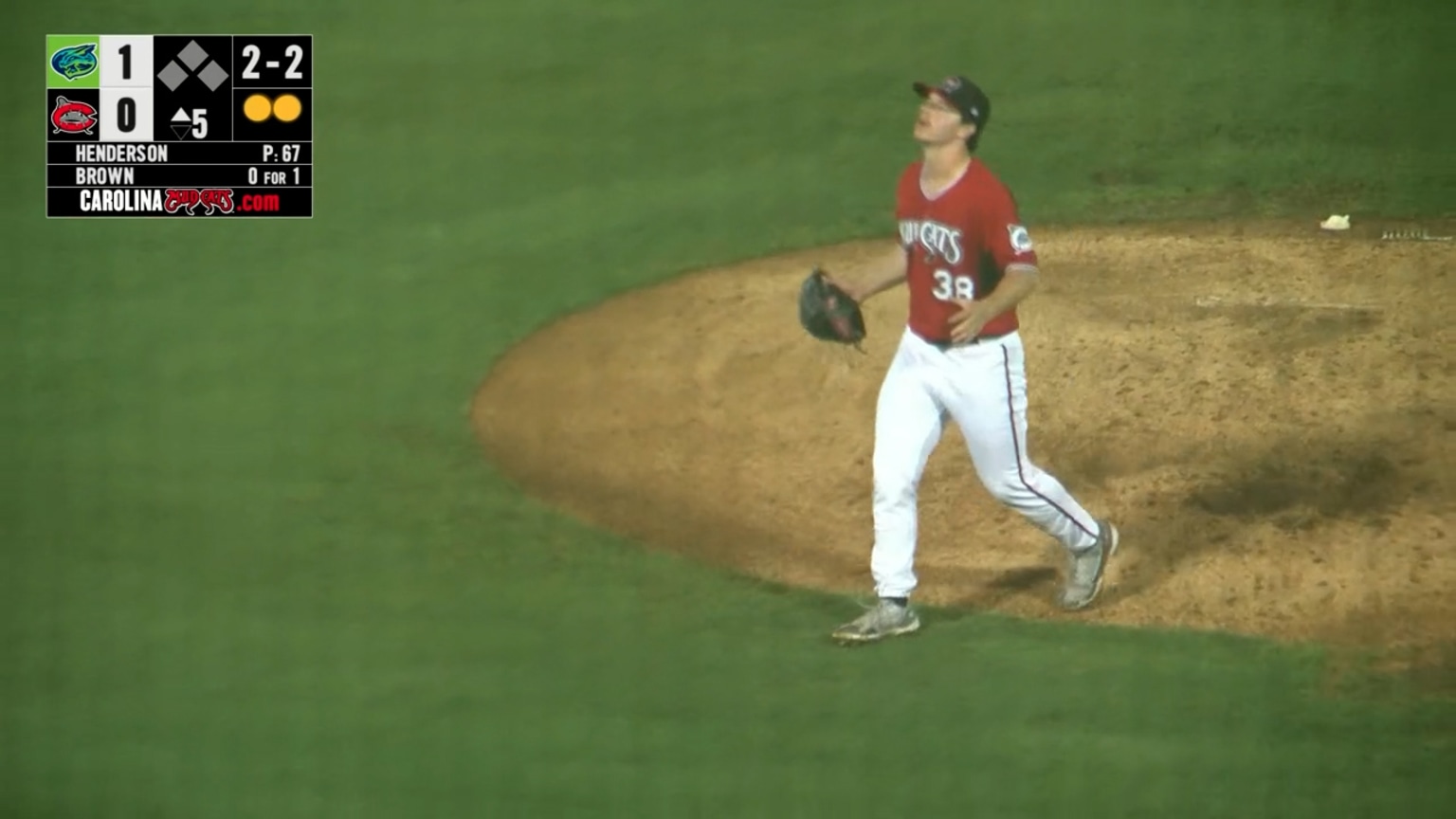 Logan Henderson fans the side 06/21/2023 Mudcats