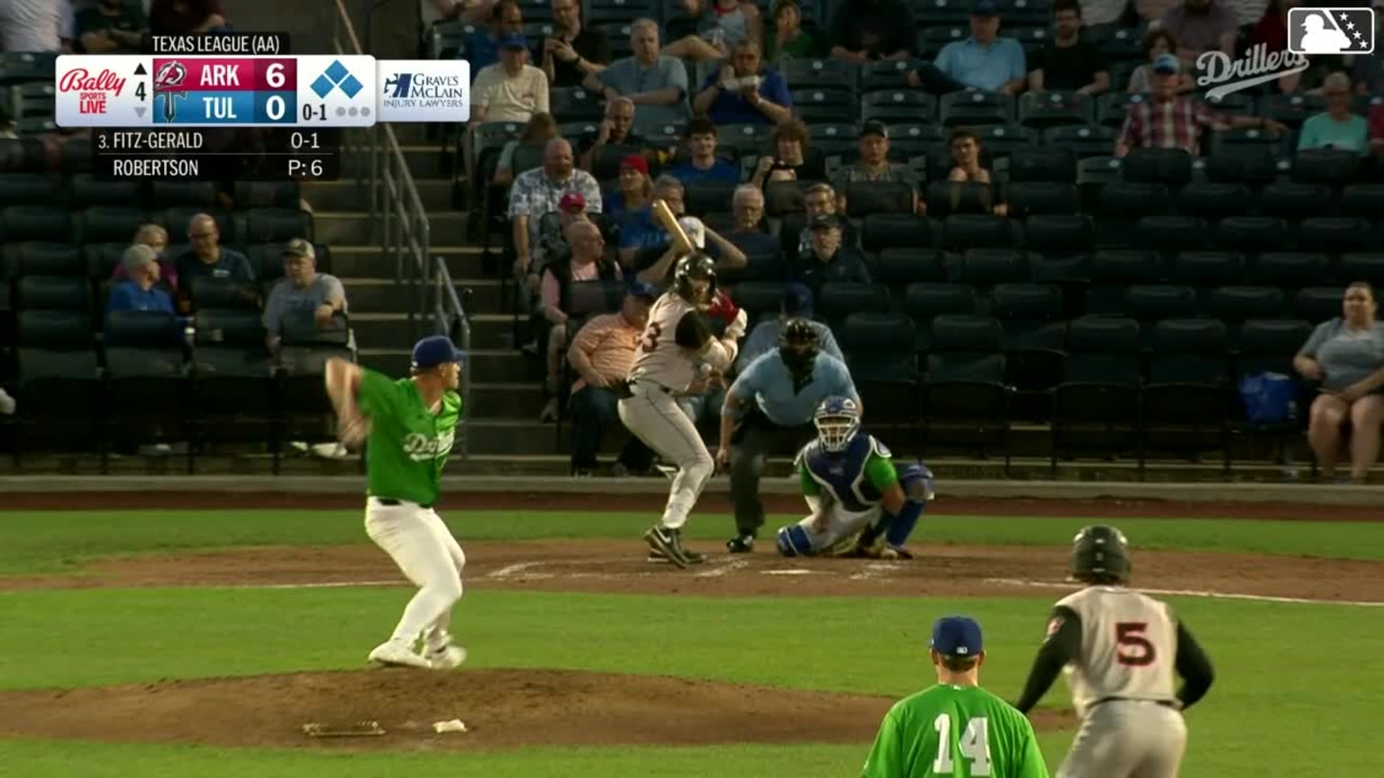Hunter Fitz-Gerald out on a sacrifice fly to center fielder Kendall ...