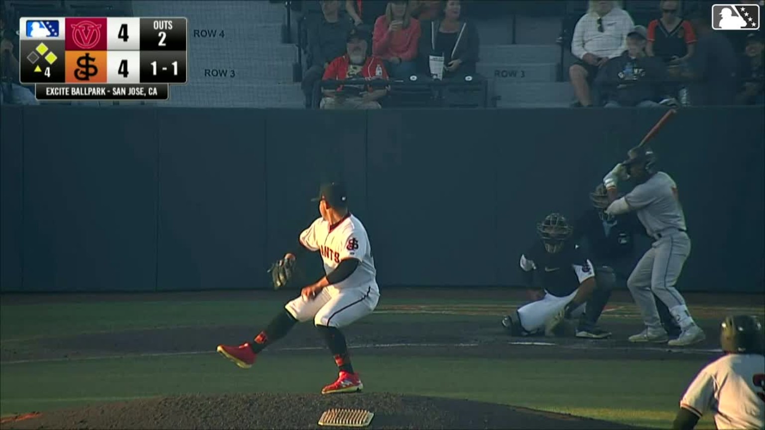 José Mejía triples (1) on a sharp line drive to right fielder Cam ...