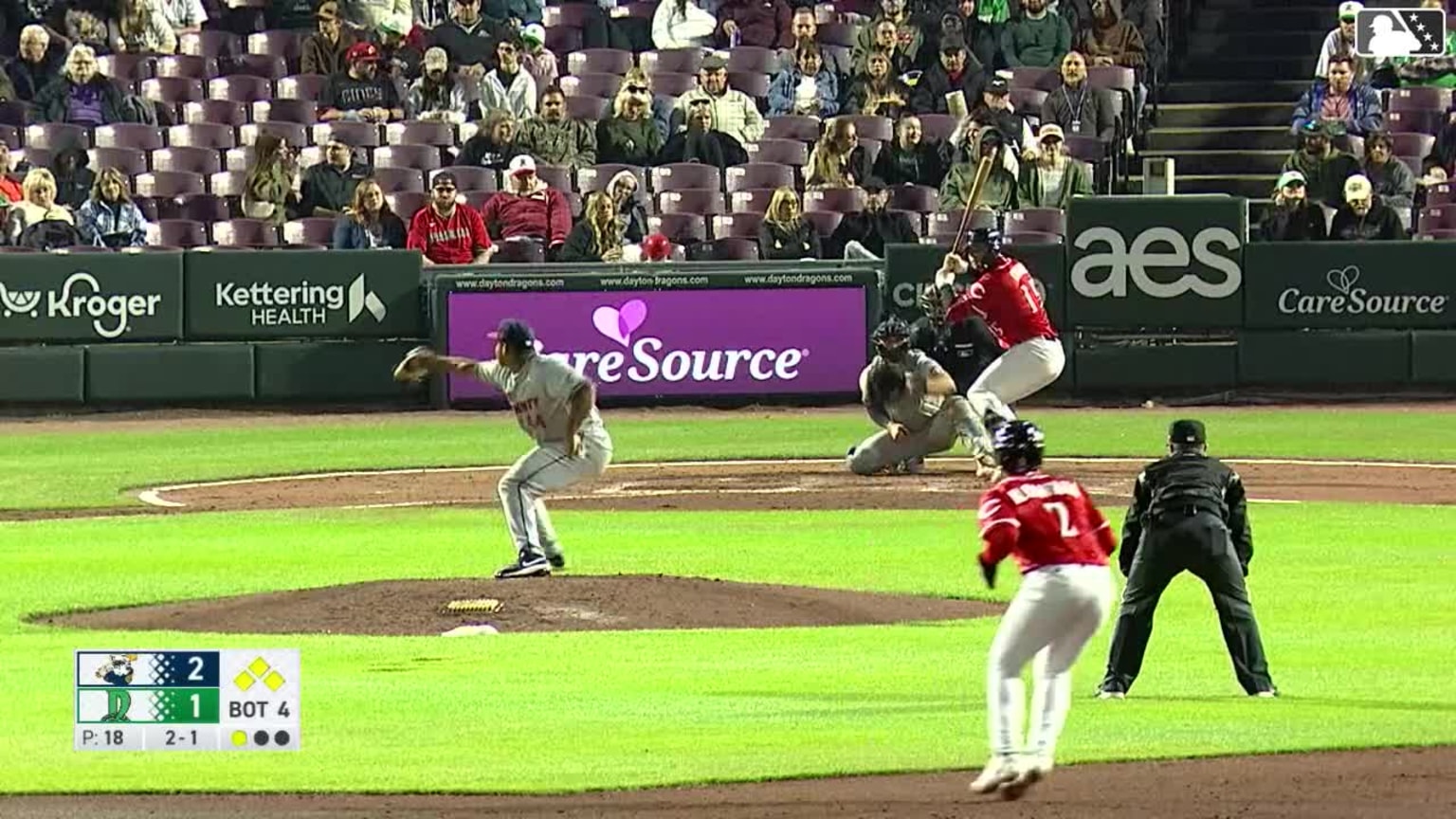 Carter Graham out on a sacrifice fly to center fielder Jaison Chourio ...