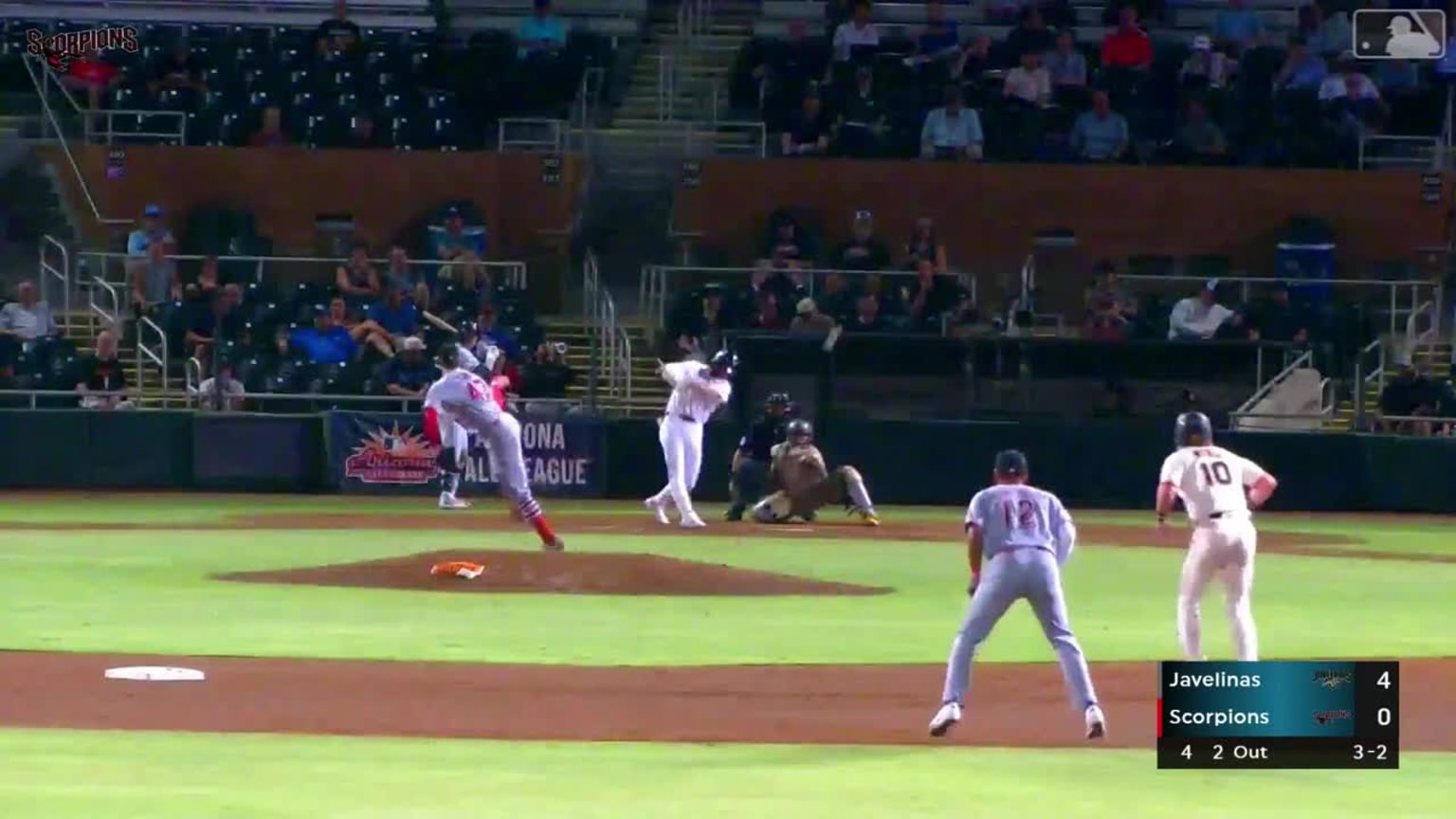 Bryce Rainer doubles (1) on a line drive to left fielder Yerlin ...