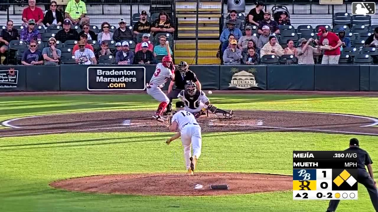 Zander Mueth In play, run(s) to Jonathan Mejía | 04/09/2026 | Cardinals