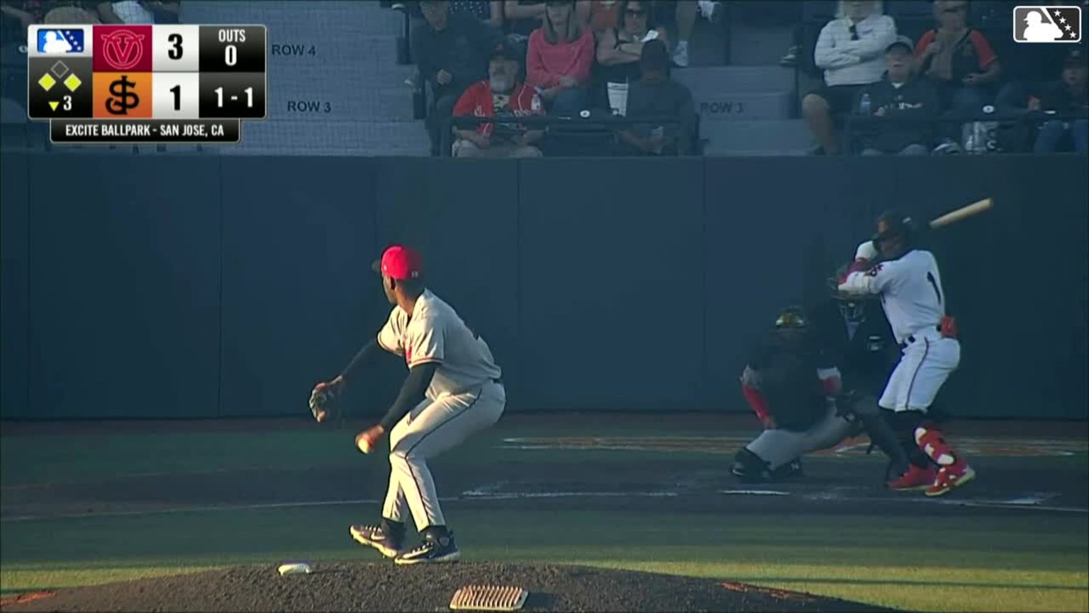 Jhonny Level doubles (2) on a ground ball to left fielder Abdias De La ...