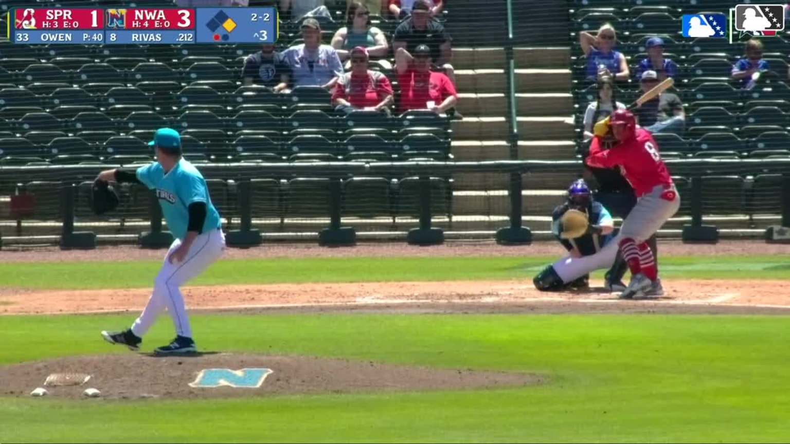 Jeremy Rivas homers (2) on a line drive to left center field. Chase ...