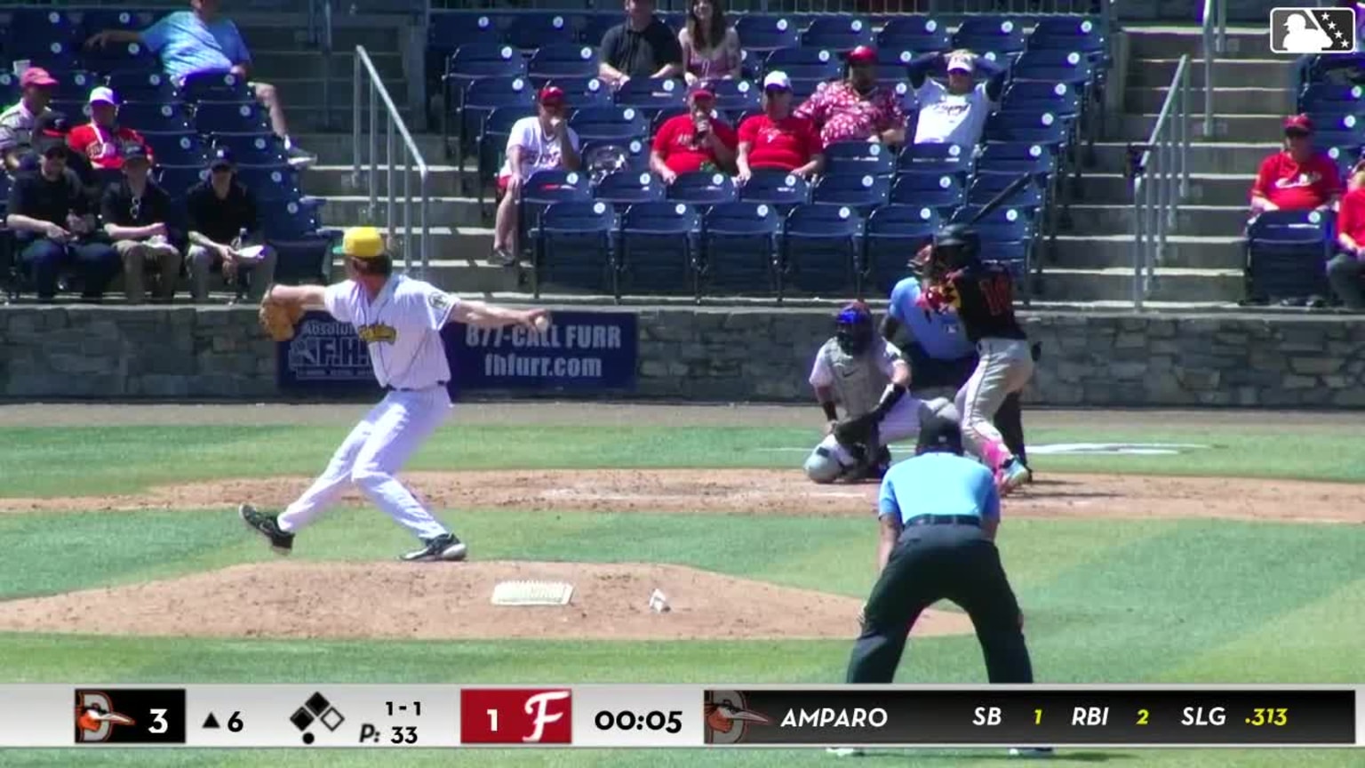 Jared Beck In play, run(s) to Félix Amparo | 04/15/2026 | Shorebirds