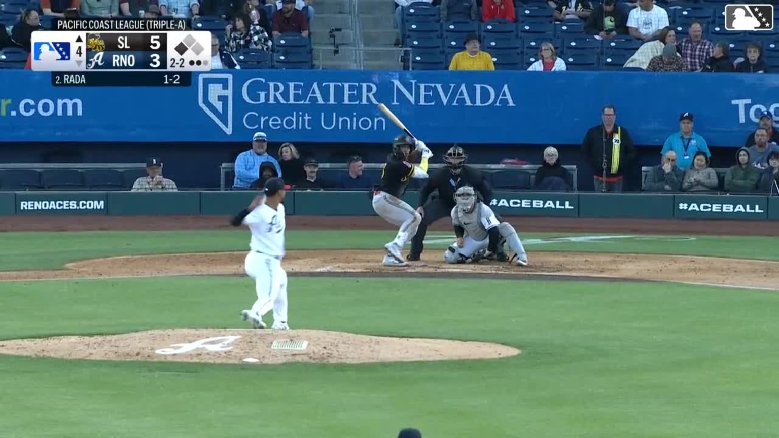 Nelson Rada triples (1) on a sharp line drive to center fielder Ryan ...