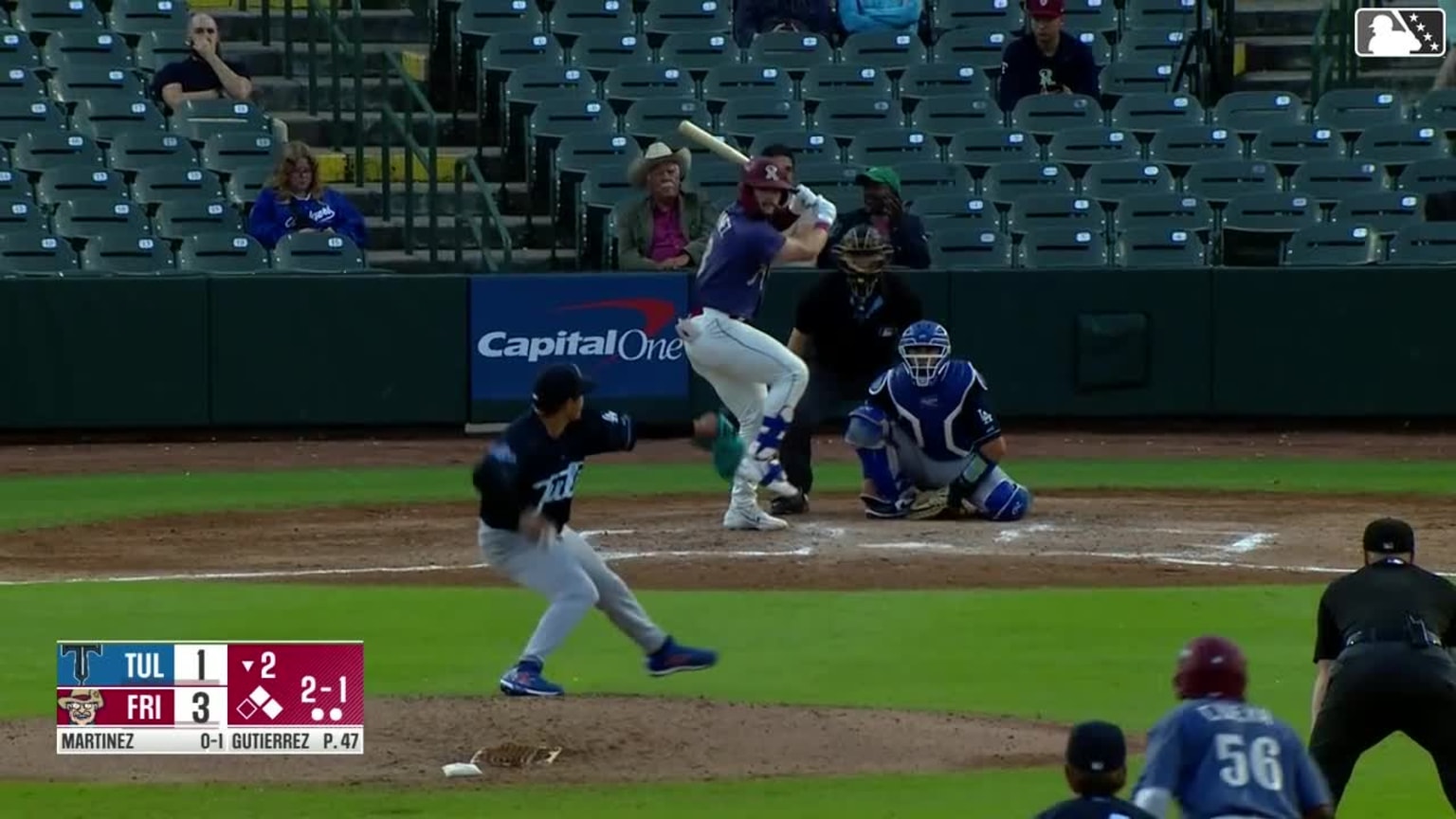Orlando Martinez singles on a sharp line drive to right fielder Josue ...