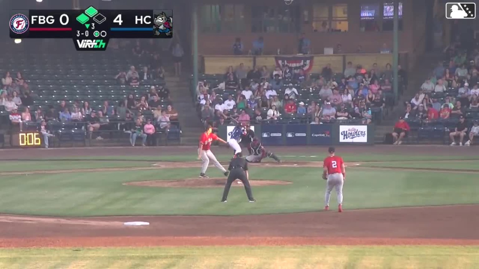 Owen Puk In play, run(s) to Yerlin Luis | 04/11/2026 | Howlers
