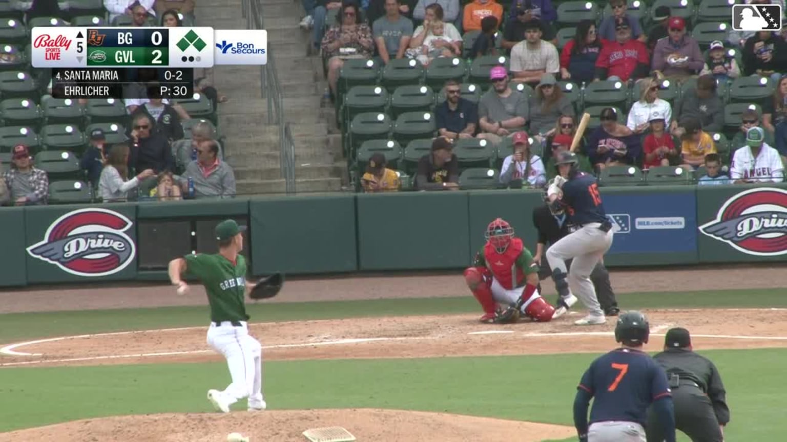Tony Santa Maria singles on a ground ball to center fielder Isaiah ...