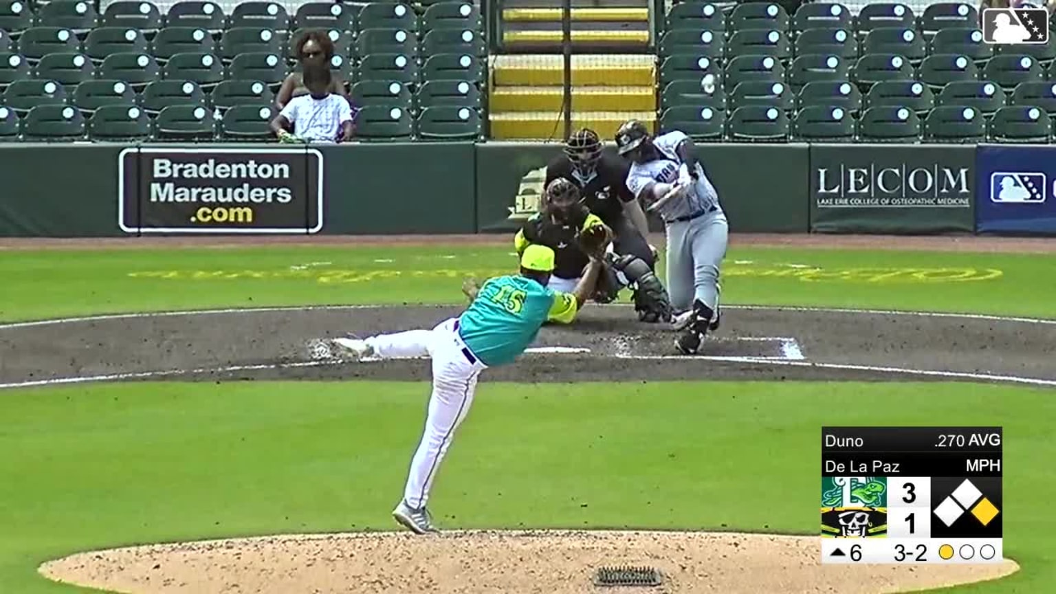 Alfredo Duno's first homer in SingleA 04/21/2024 Tortugas