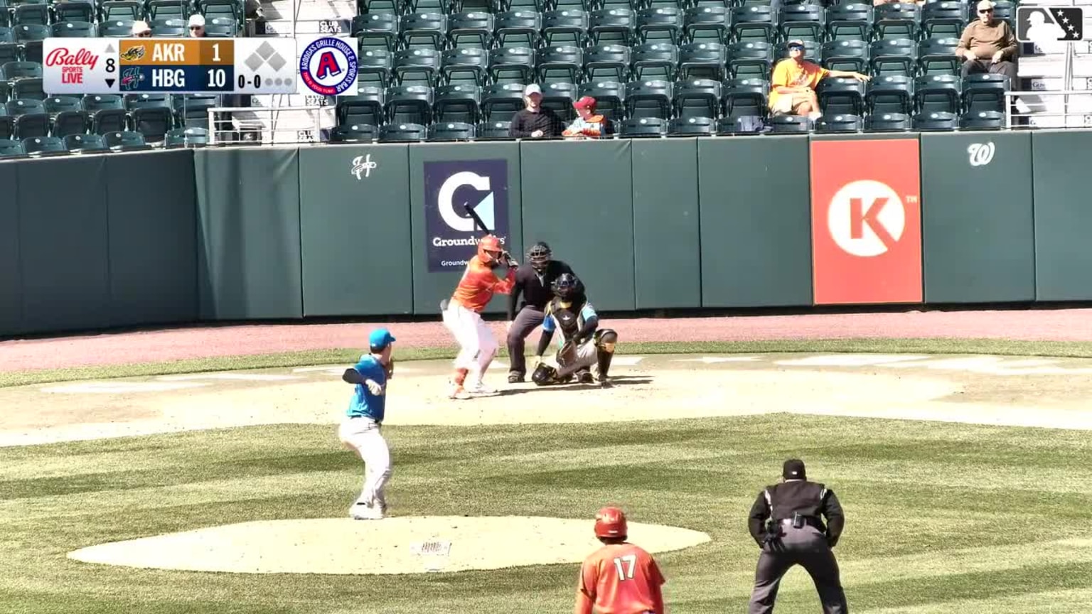Maxwell Romero Jr. doubles (2) on a sharp line drive to right fielder ...