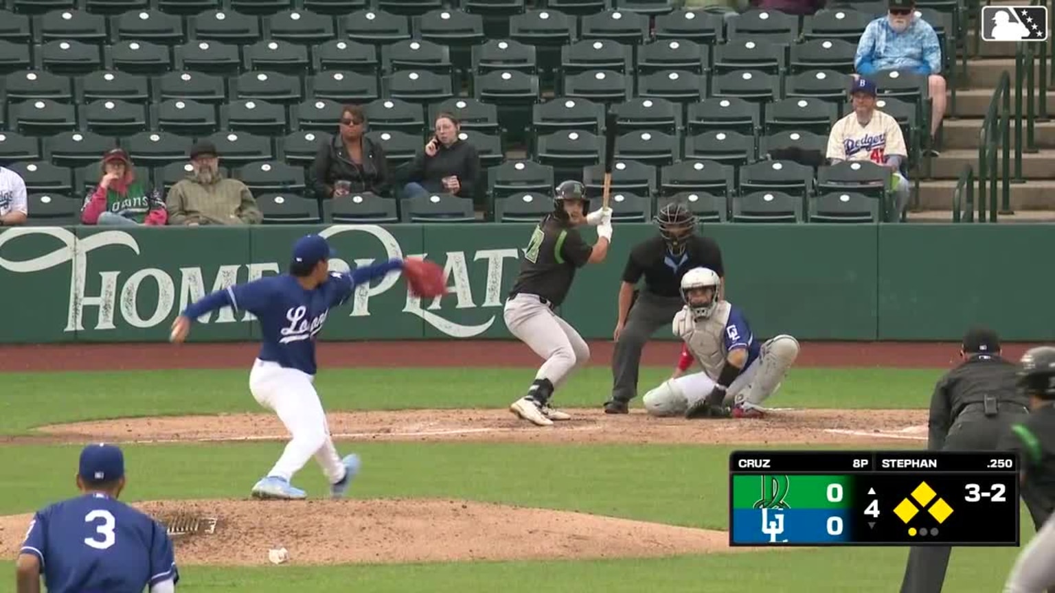 Anthony Stephan triples (1) on a sharp line drive to center fielder ...