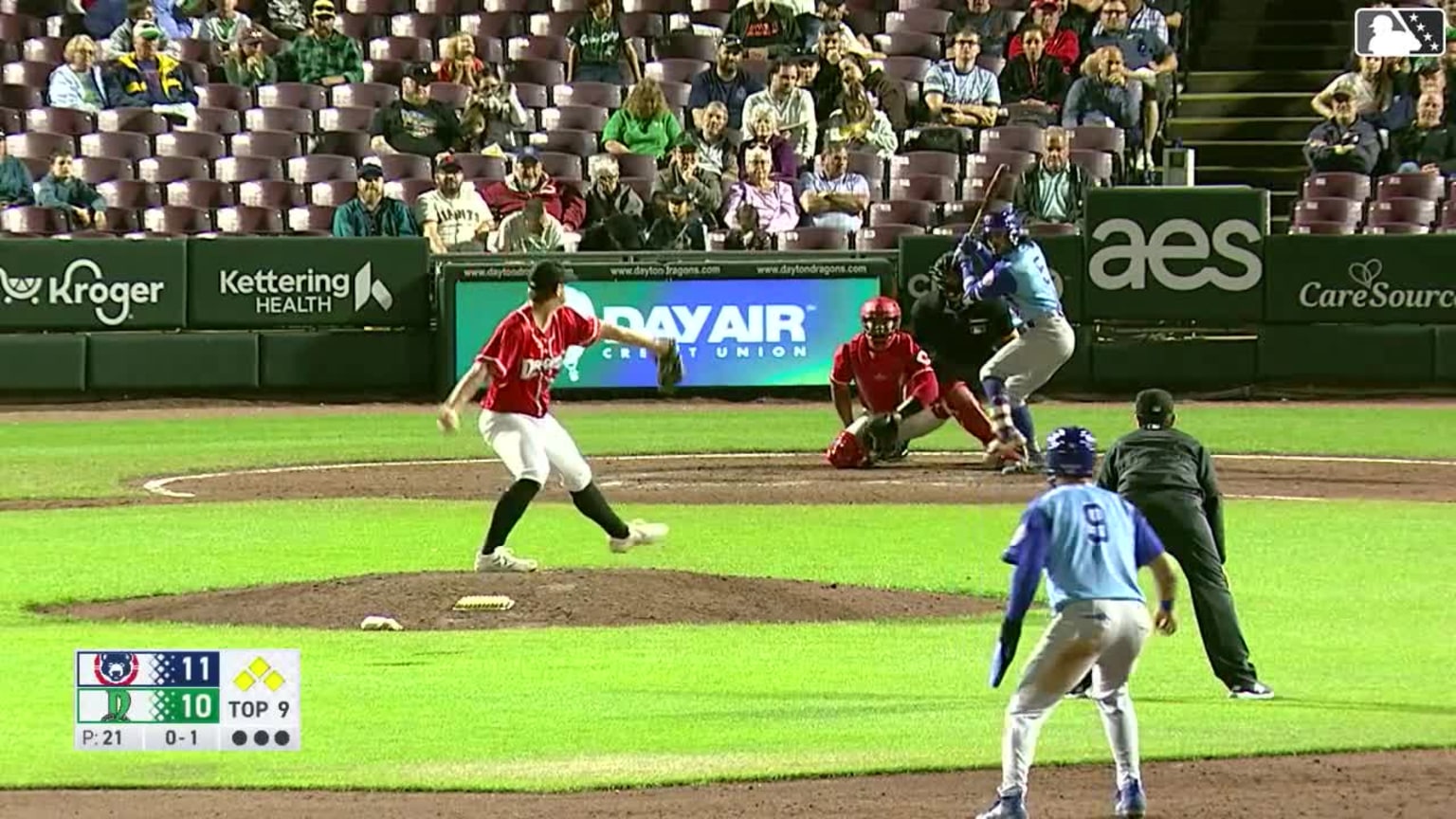 Christian Olivo singles on a line drive to right fielder Esmith Pineda ...
