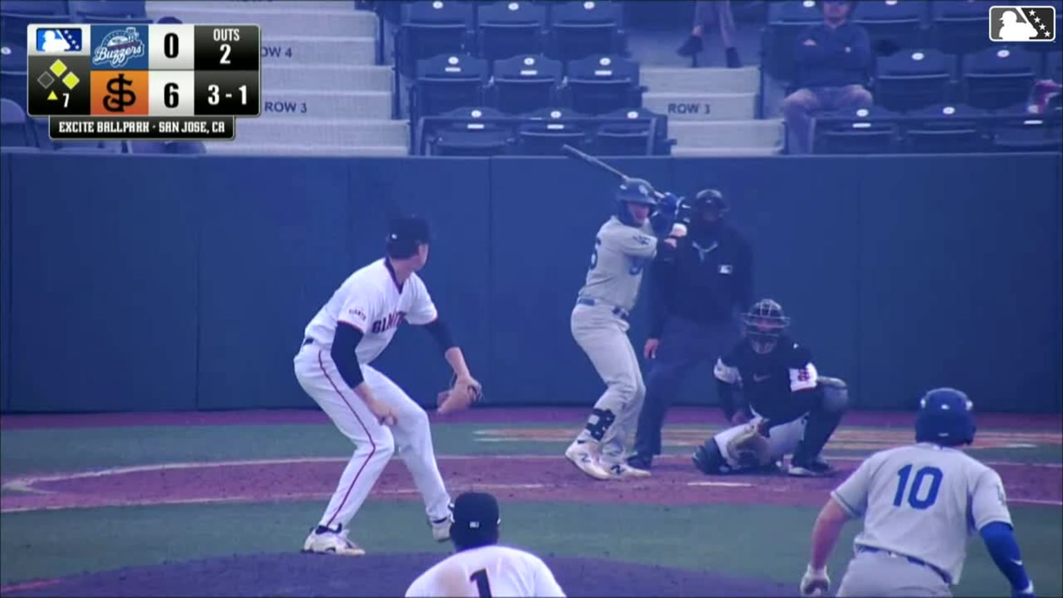 Conner O'Neal doubles (1) on a line drive to right fielder Cam ...