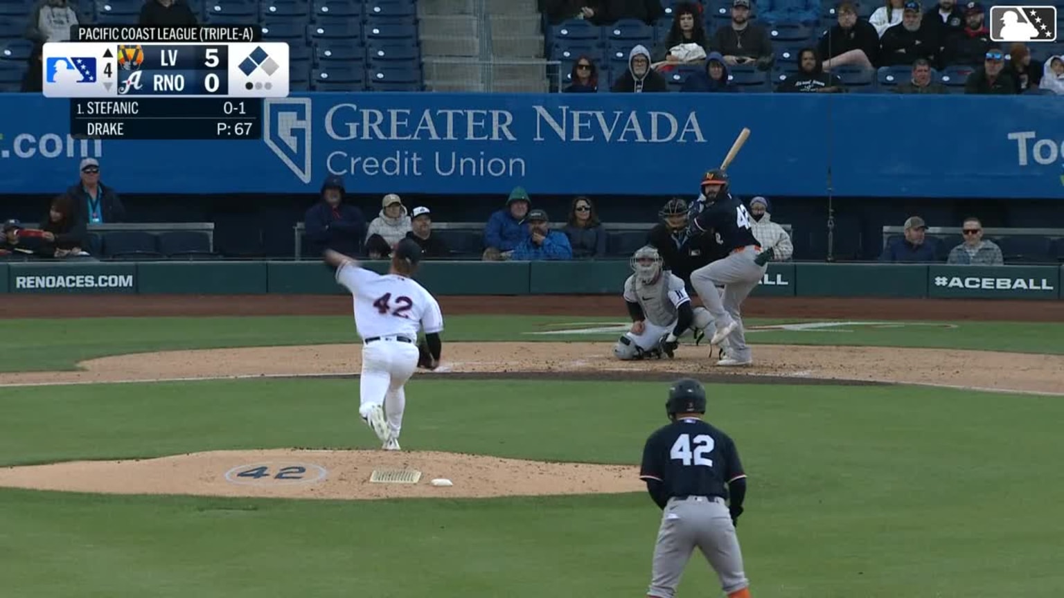 Kohl Drake In play, run(s) to Michael Stefanic | 04/16/2026 | Aviators