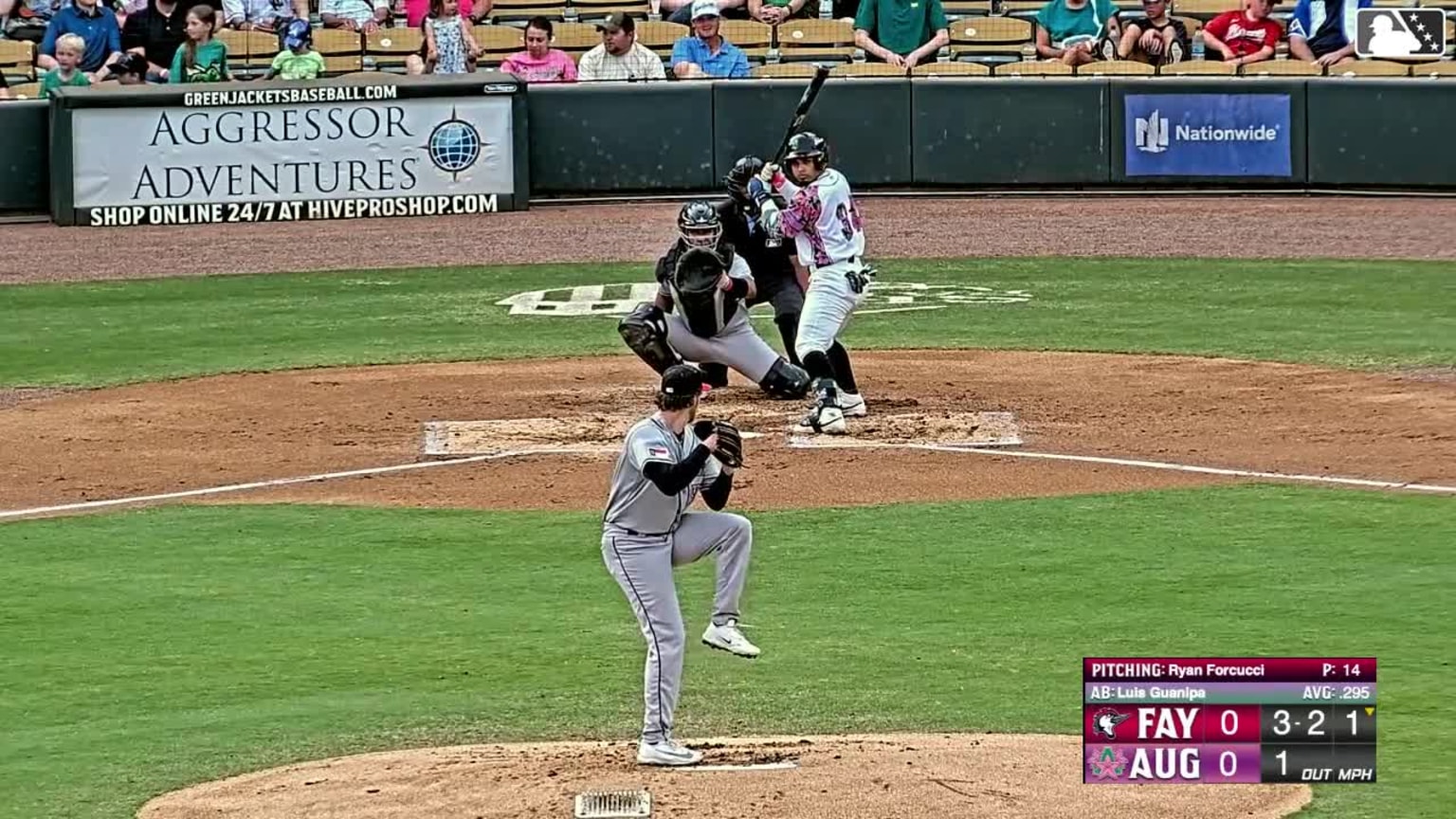 Luis Guanipa out on a sacrifice fly to left fielder Anthony Huezo. Tate ...