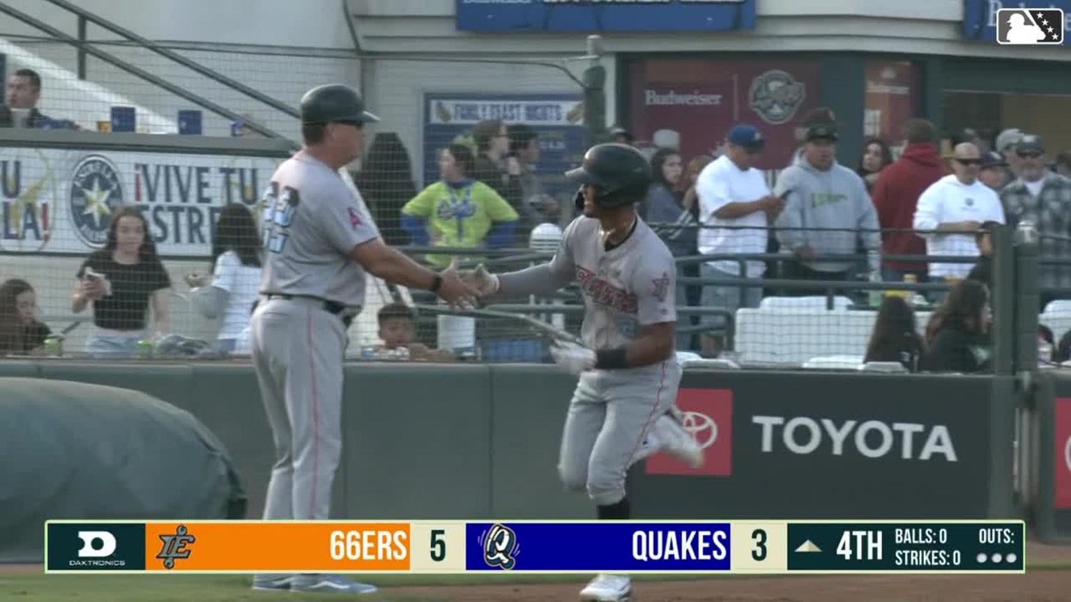Adrian Placencia clubs his fourth homer of the season | 05/18/2024 | 66ers