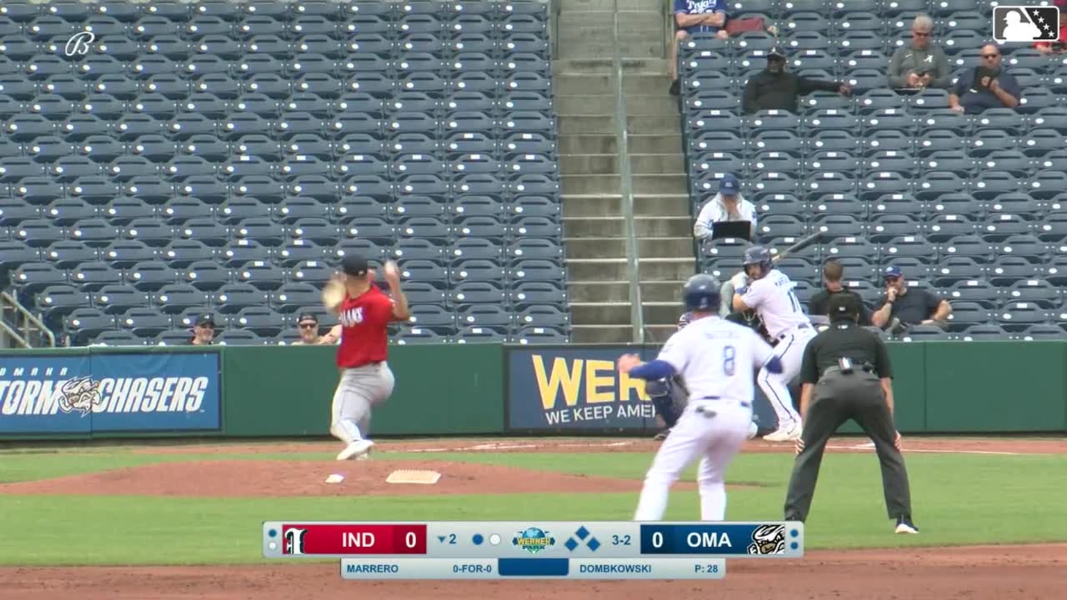 Elih Marrero doubles (1) on a sharp line drive to right fielder ...