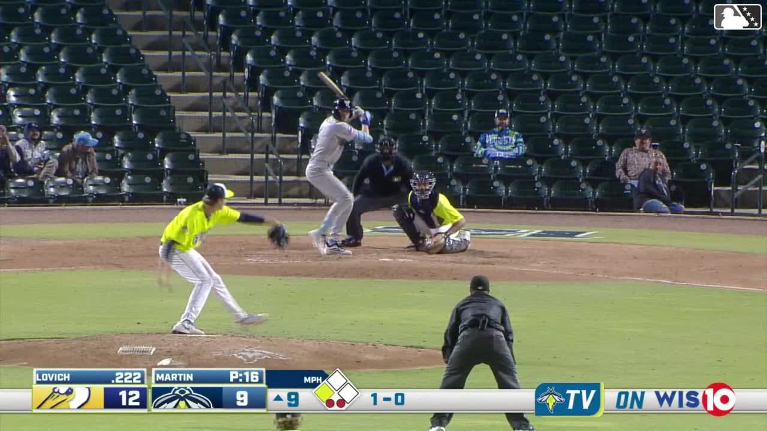 Eli Lovich singles on a line drive to right fielder Roni Cabrera. Cole ...