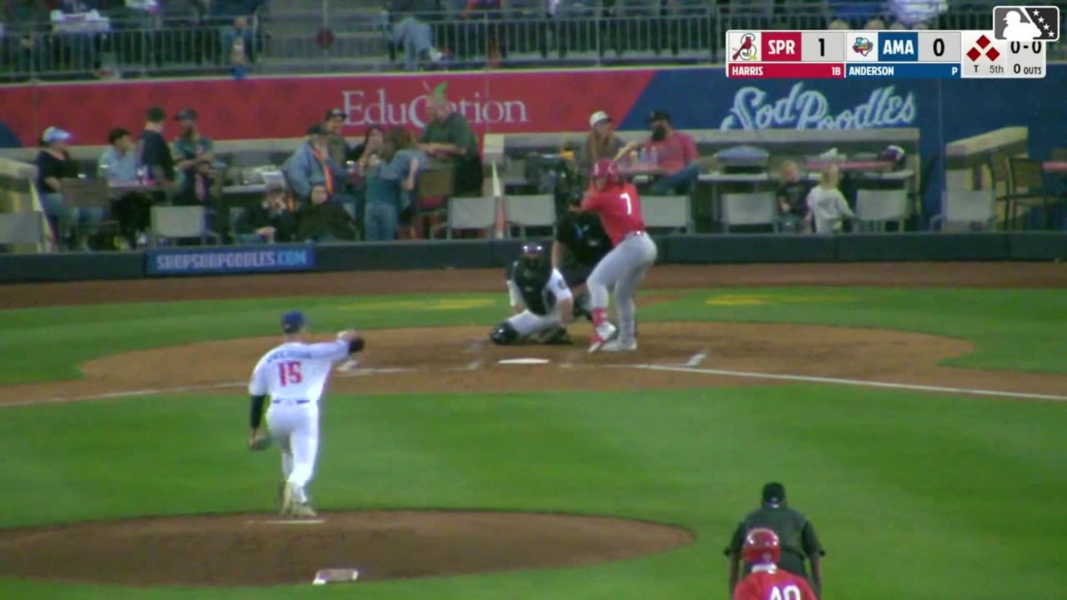 Dakota Harris hits a grand slam (1) to left center field. Zach Levenson ...