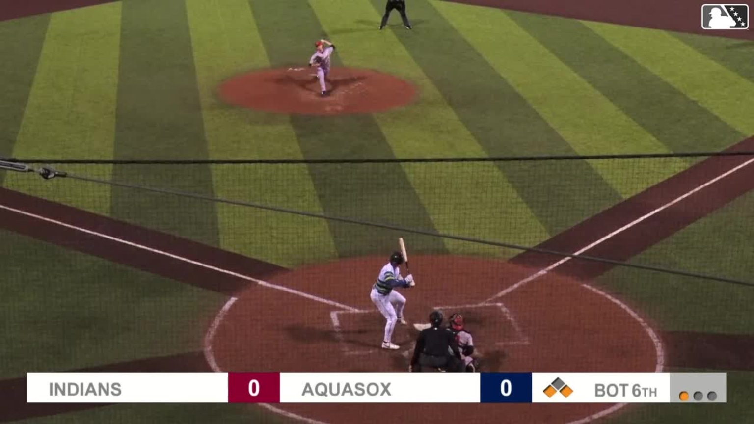 Josh Caron out on a sacrifice fly to right fielder Robert Calaz. Jonny ...