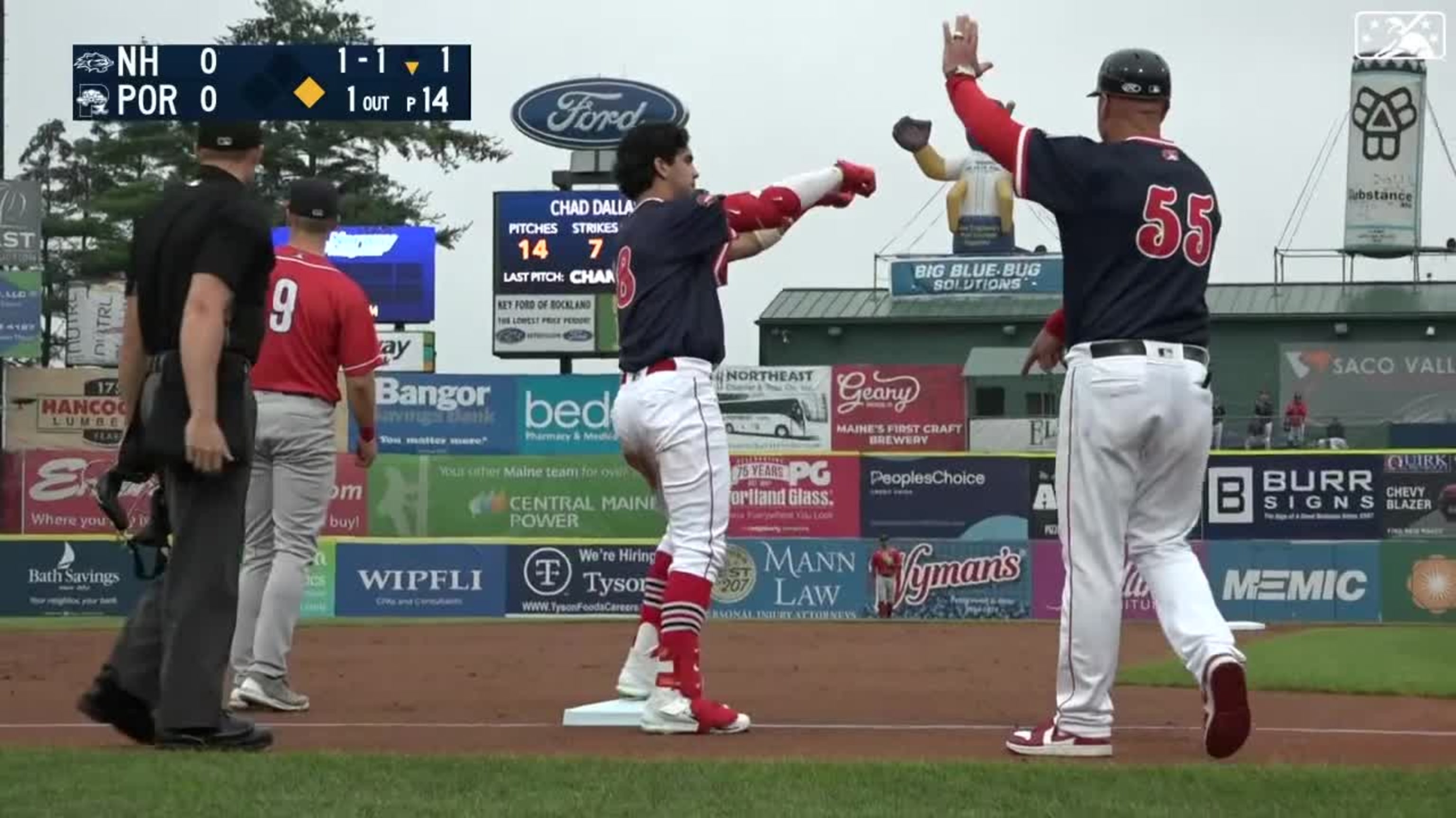 36 Game Used Portland Sea Dogs Home White Jersey Red Sox