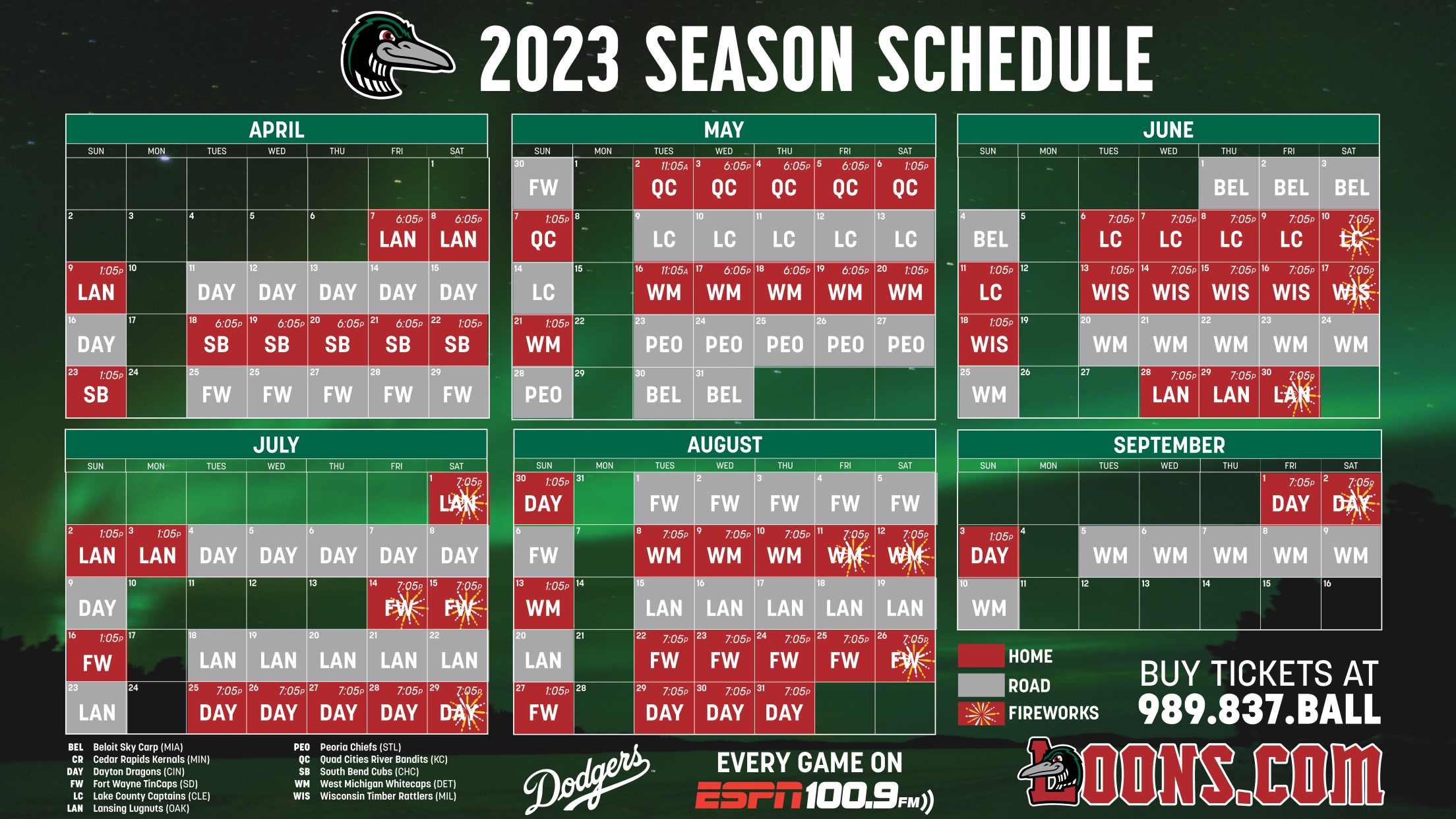 Tickets For MiLB’s Great Lakes Loons in MI Great Lakes Loons Loons