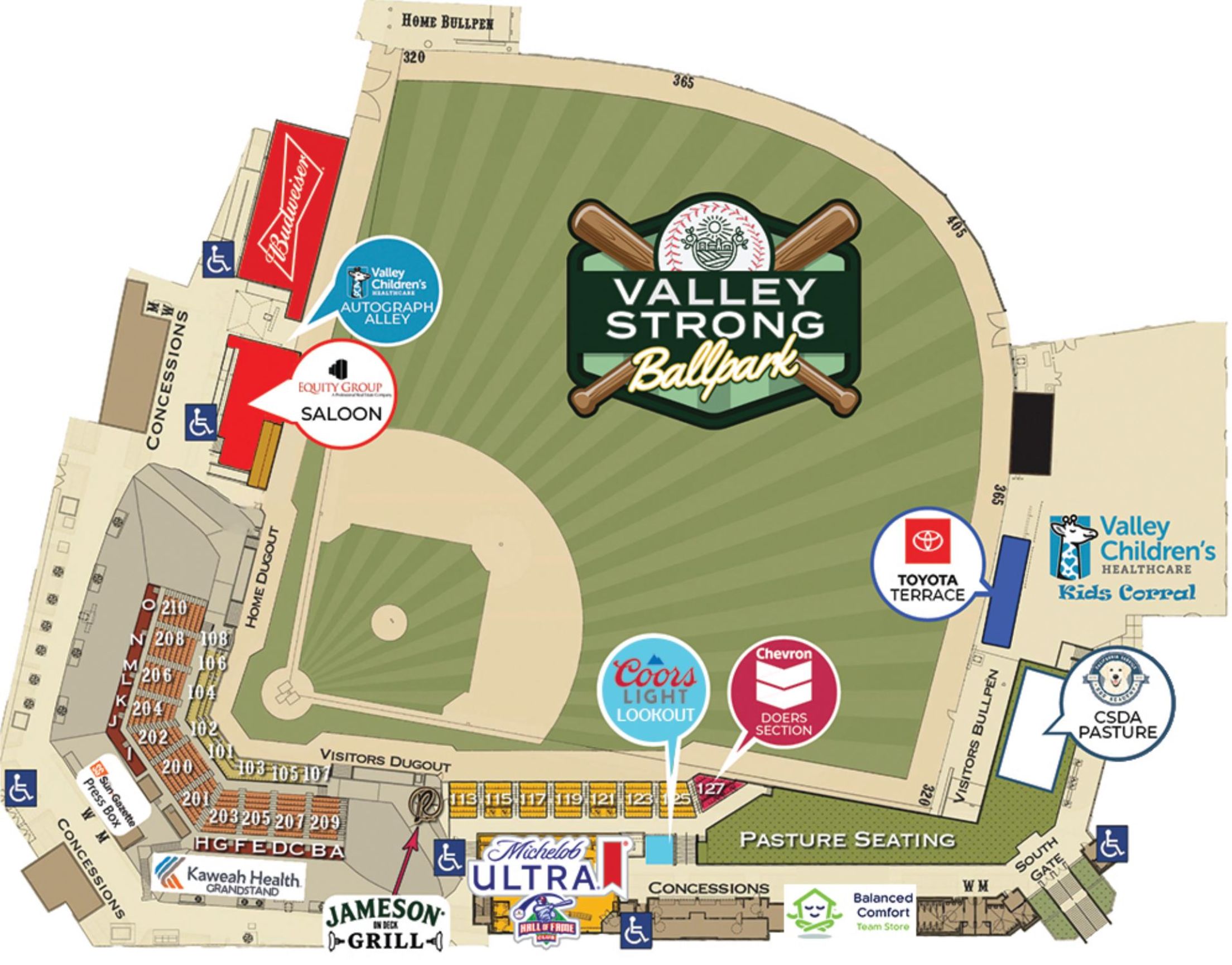 Valley Strong Ballpark seating chart Rawhide