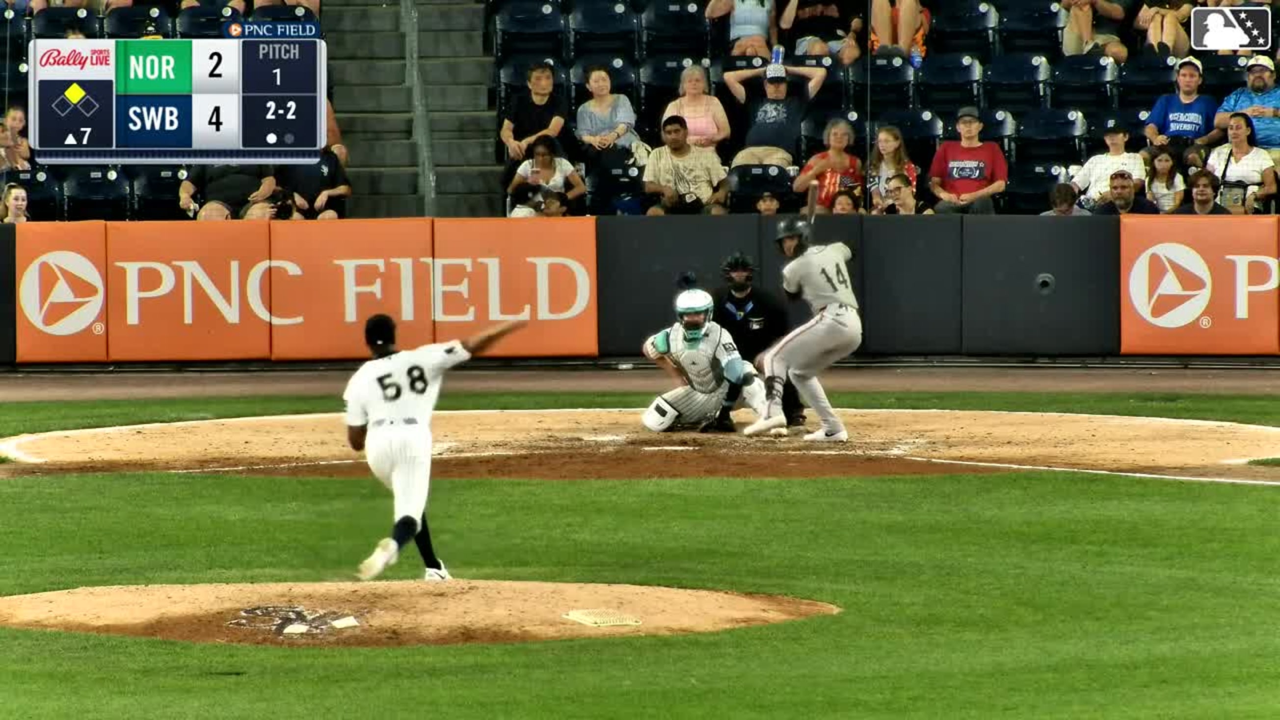 Jeremiah Jackson singles on a sharp line drive to right fielder