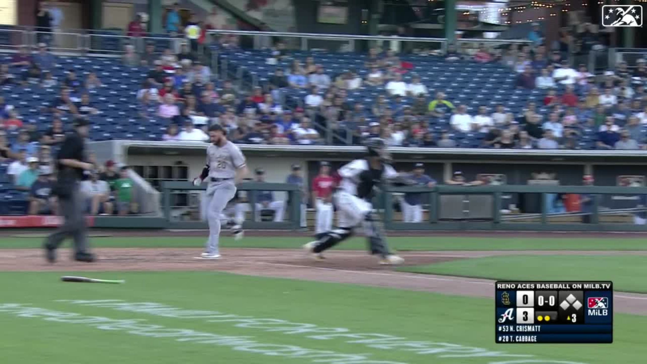 Trey Cabbage's long home run, 08/13/2023