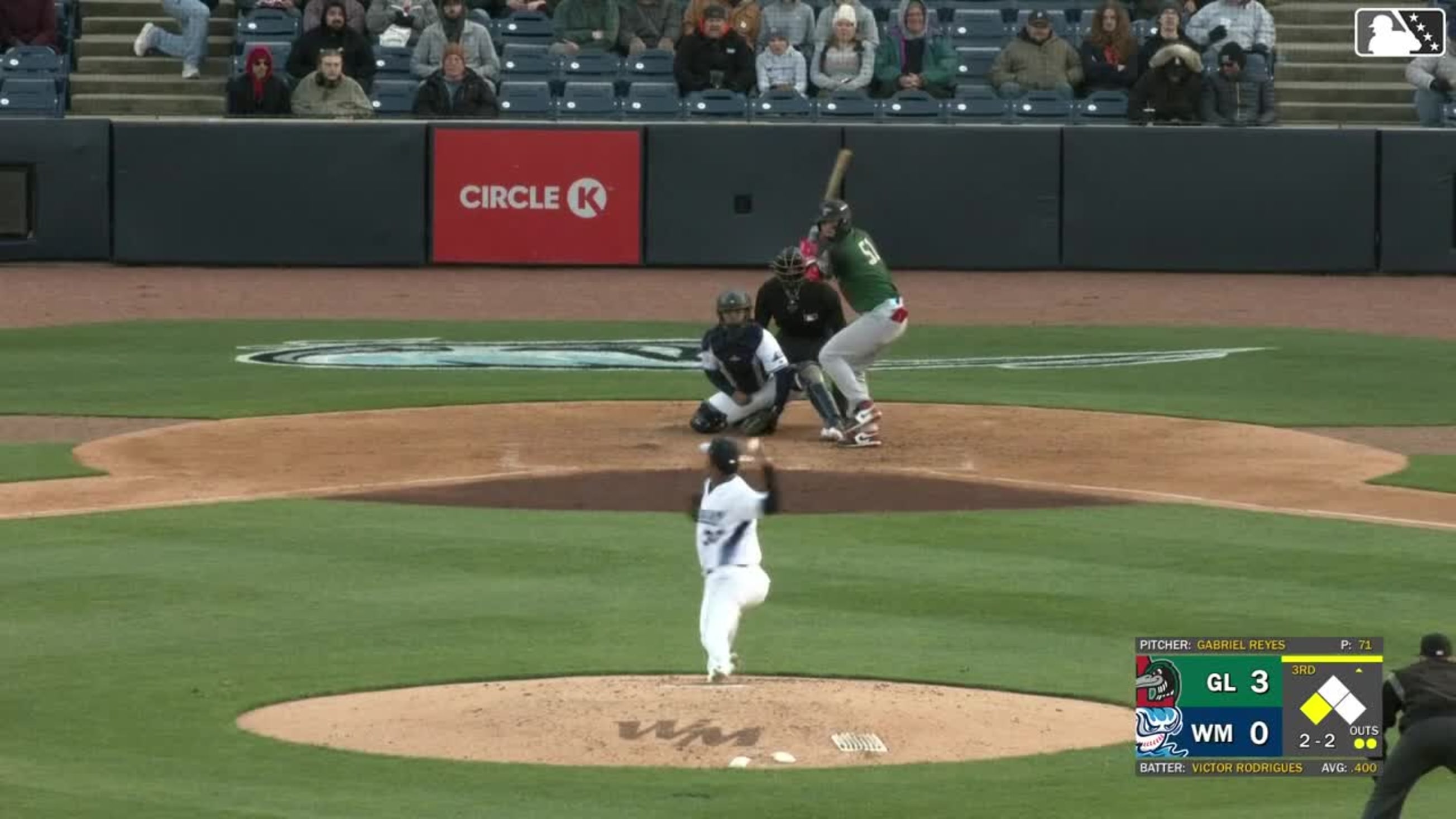 Victor Rodrigues homers (1) on a fly ball to left field. Nico
