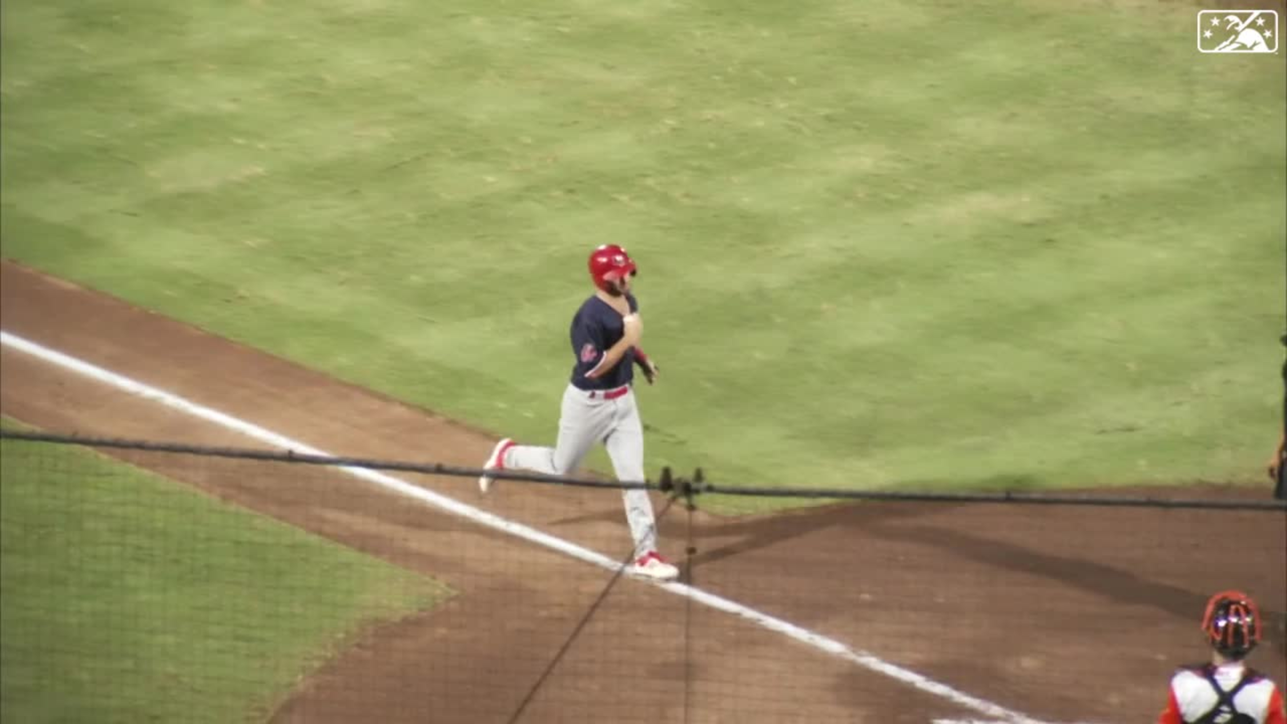 Durham, NC: Memphis Redbirds infielder Masyn Winn (5) heads to the