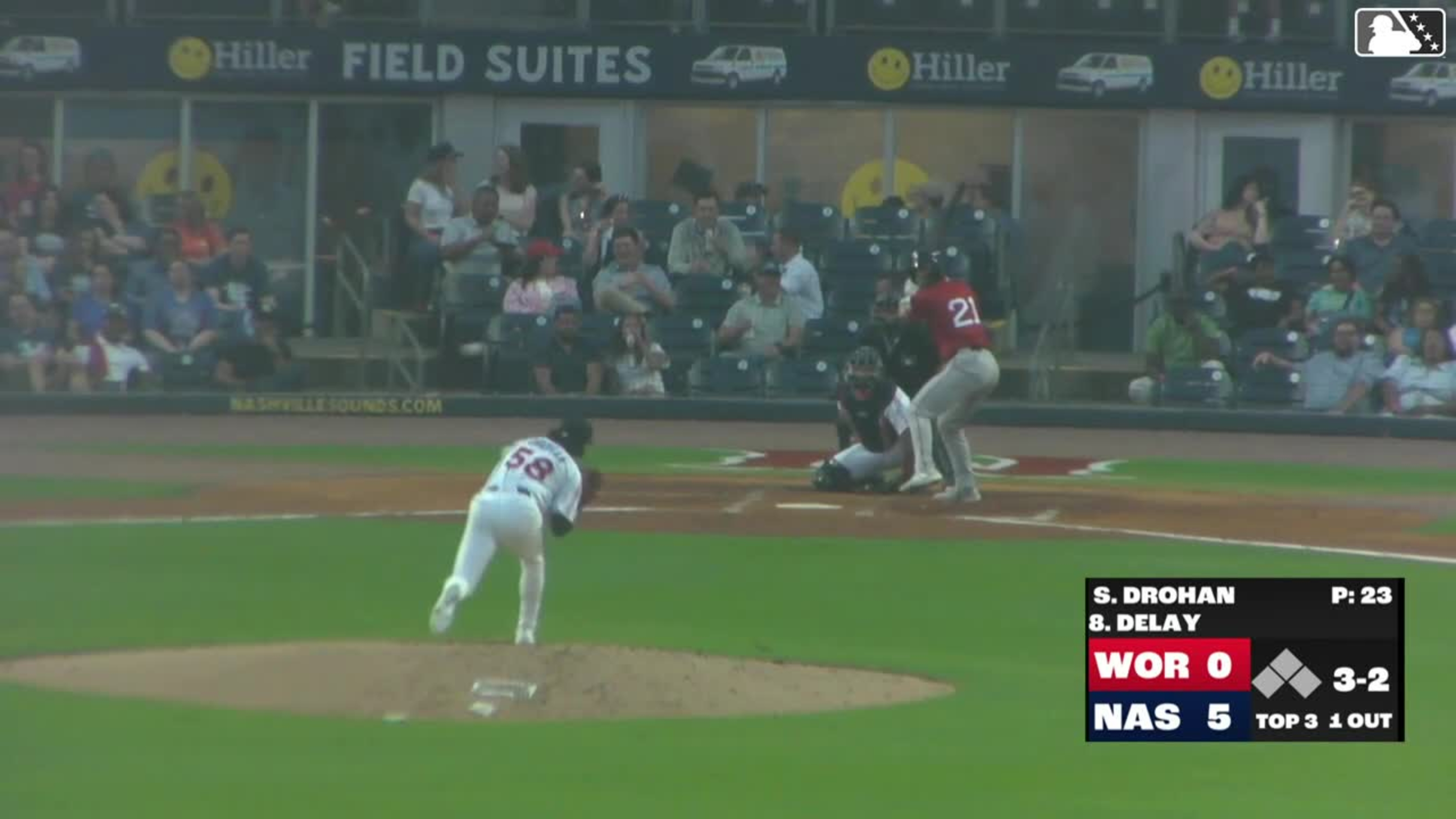 Jason Delay homers (1) on a fly ball to left field. | 04/15/2026