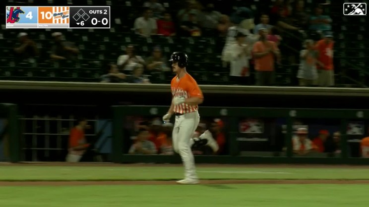 FCL Astros Orange Ryan Clifford (19) gets under a fly ball during