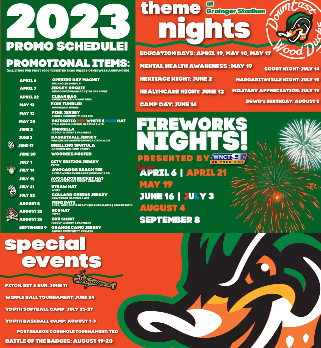 Down East Wood Ducks Promotions Wood Ducks