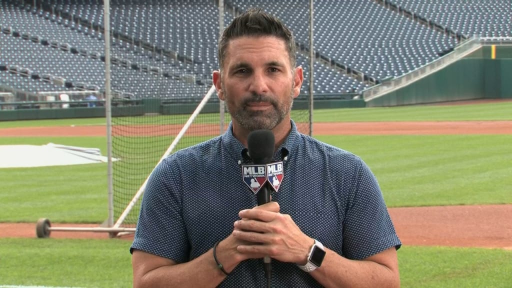F.P. Santangelo in an MLB interview at the ballpark