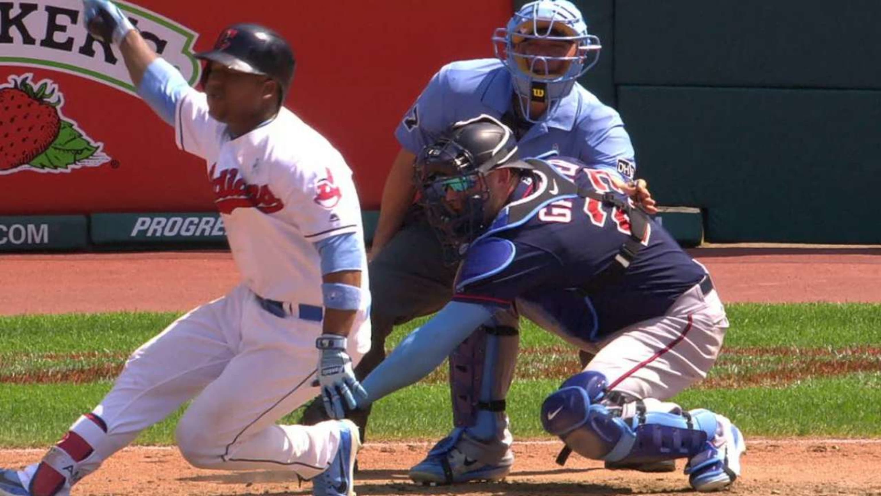 Jose Ramirez fell down and did a full 360-spin on this strikeout MLB