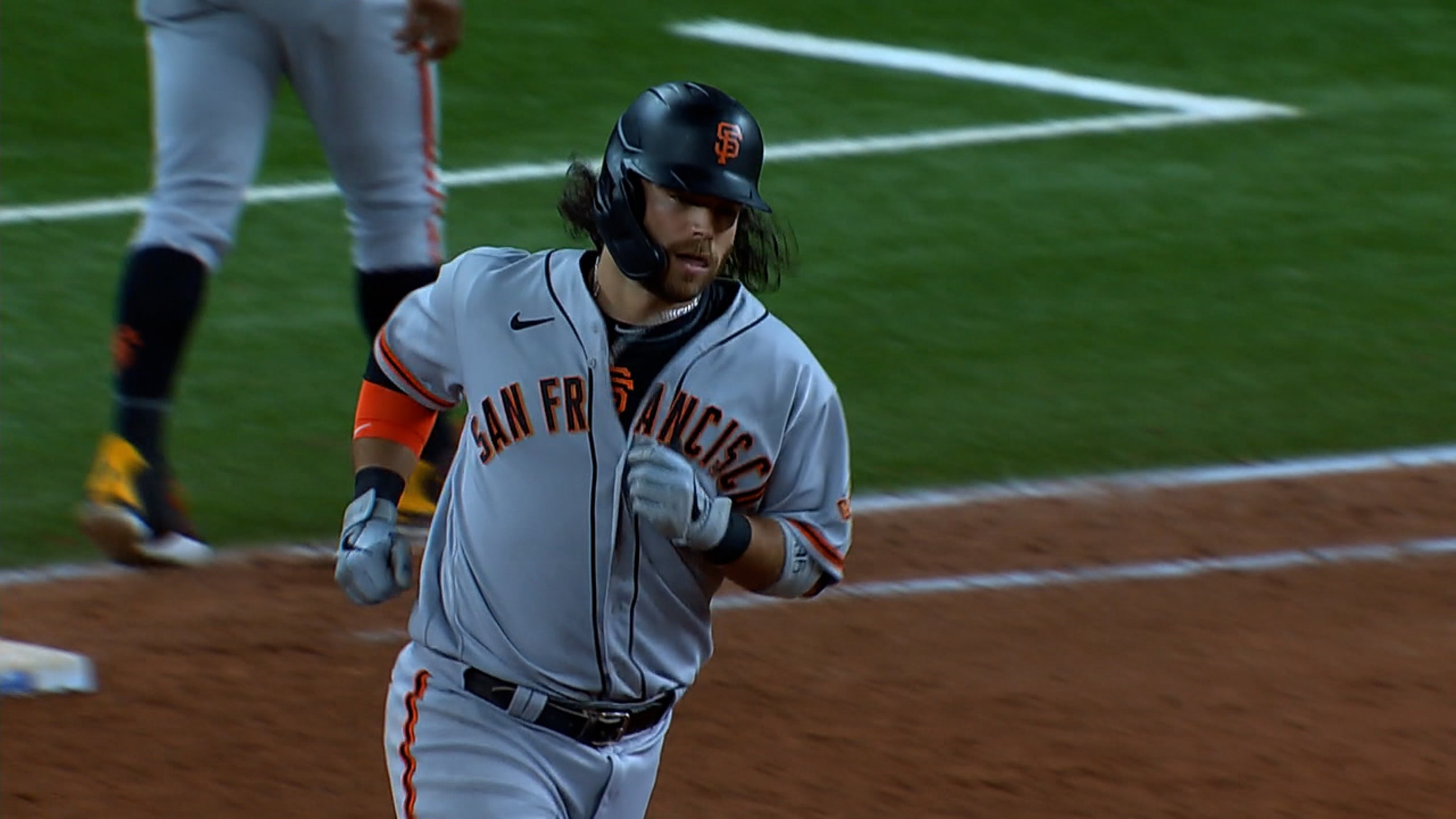 April 30 2022 San Francisco CA, U.S.A. San Francisco shortstop Brandon  Crawford (35) at second base during MLB game between the Washington  Nationals and the San Francisco Giants. Giants won 9-3 at